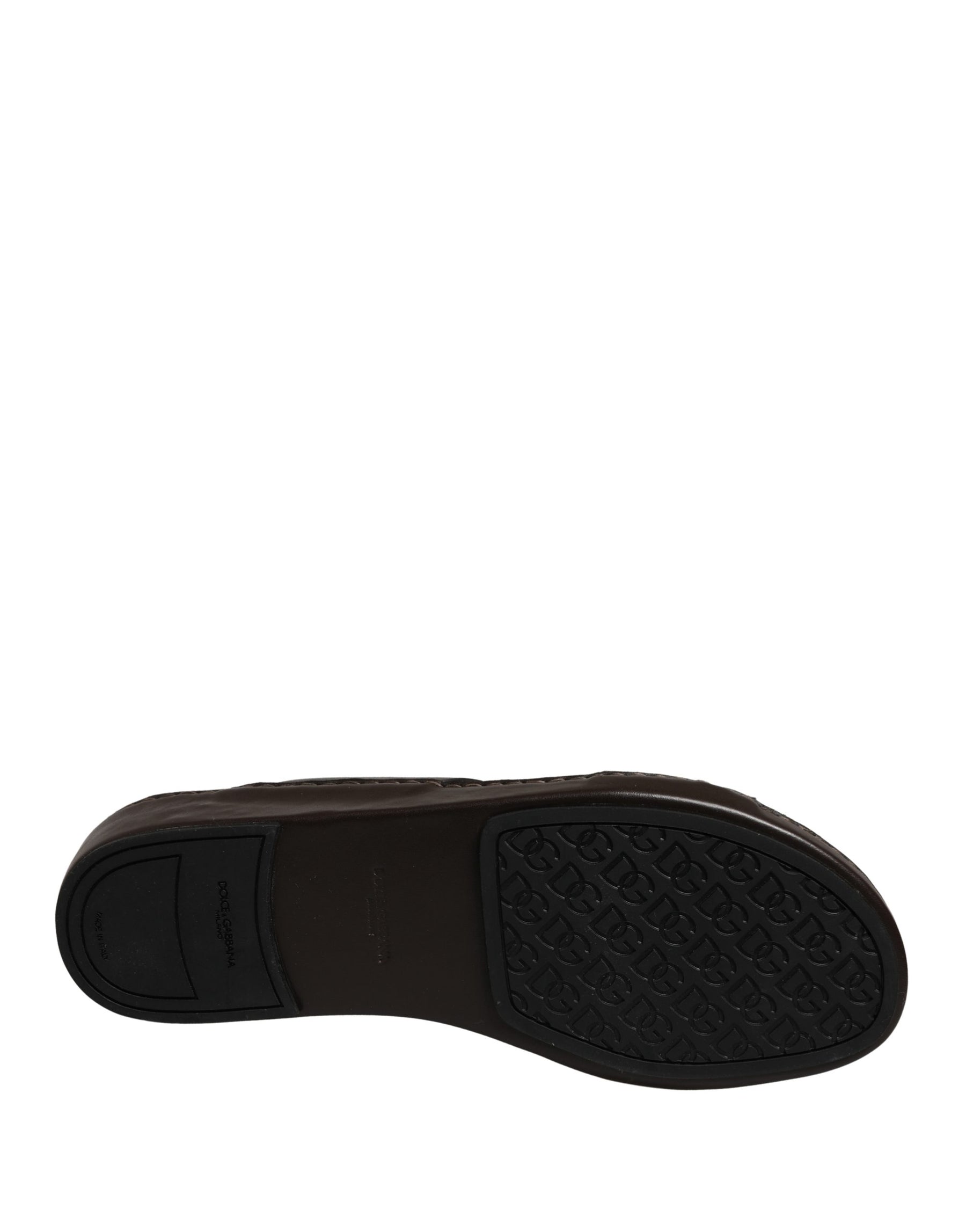 Dolce & Gabbana Brown Leather Cutout DG Logo Sandals Shoes | Regal Royce