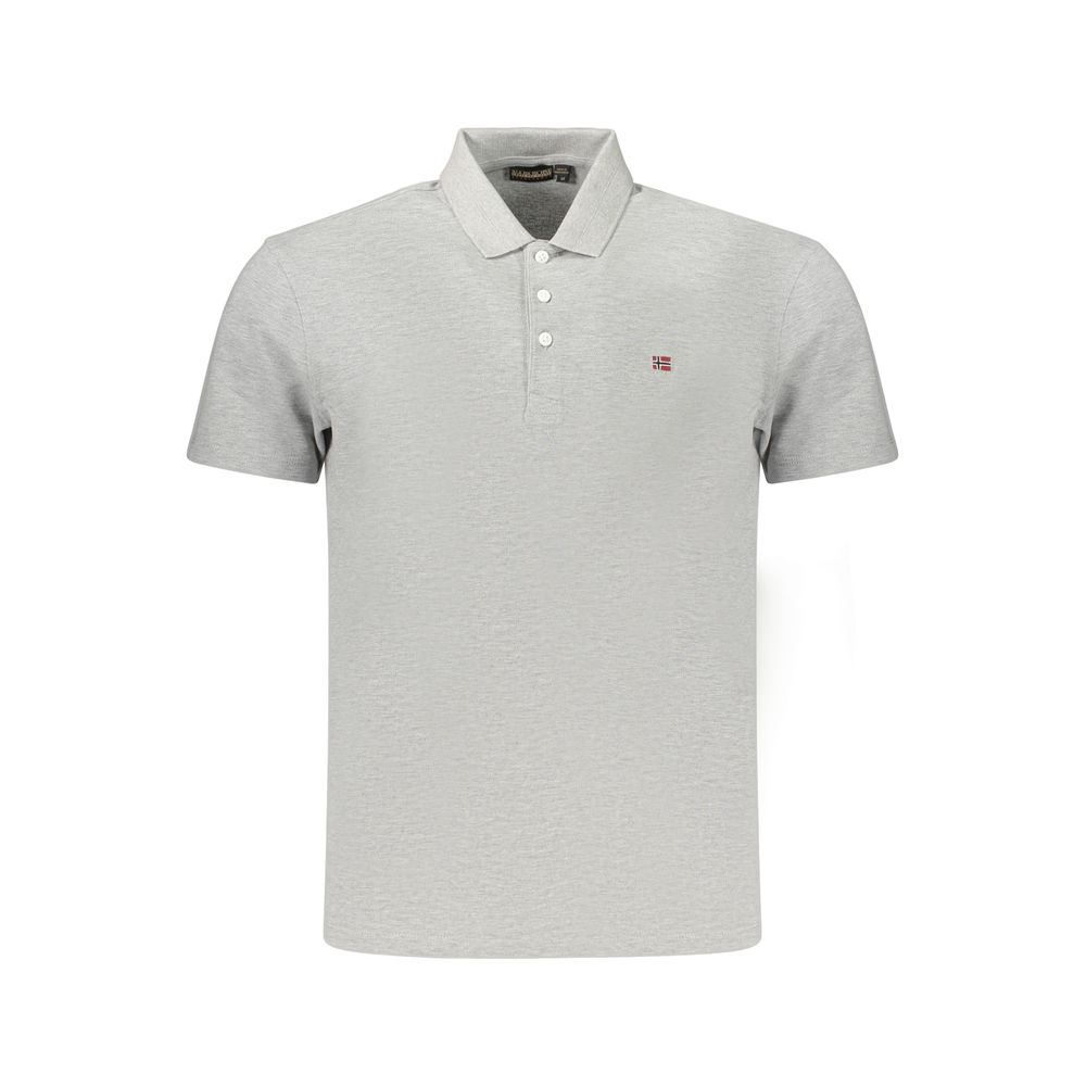 Napapijri Gray Cotton Men's Polo Shirt | Regal Royce