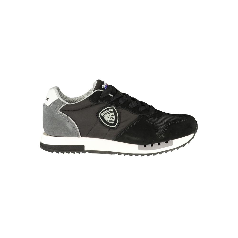 Blauer Black Polyurethane Men's Sneaker | Regal Royce