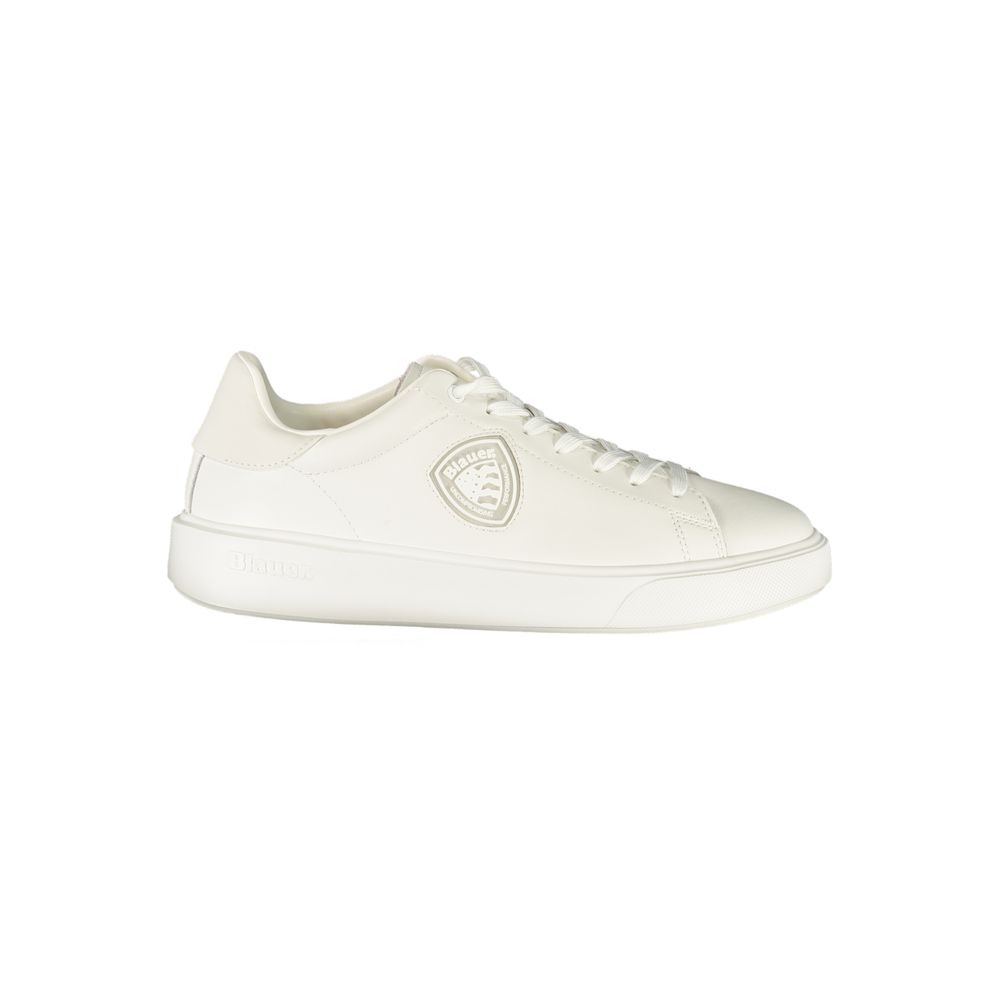 Blauer White Polyurethane Men's Sneaker | Regal Royce