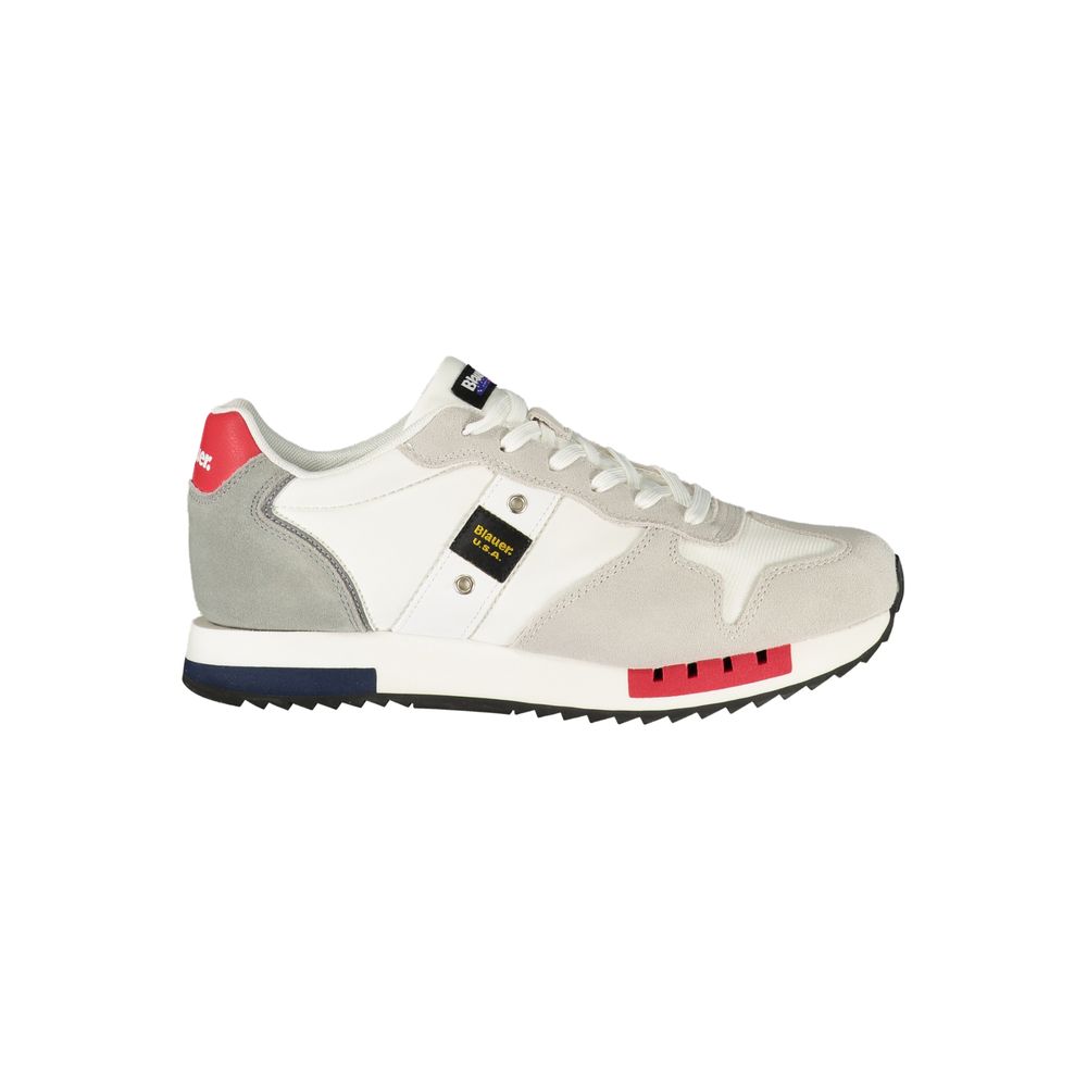 Blauer White Polyurethane Mens Sneaker | Regal Royce