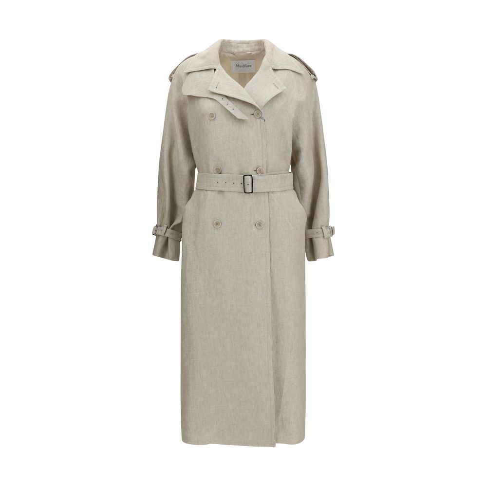 Max Mara Brown Linen Trench Coat | Regal Royce
