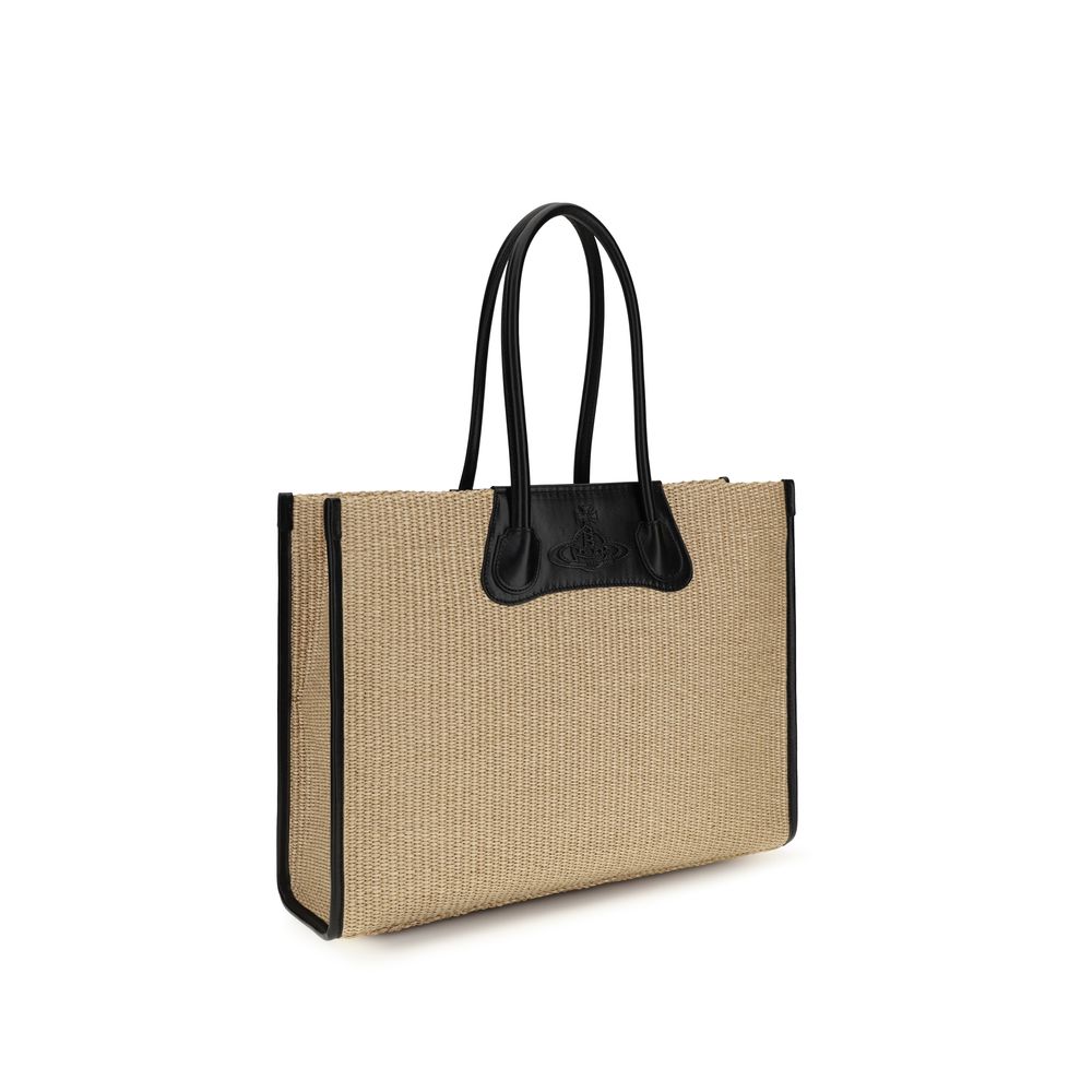 Vivienne Westwood Beige Raffia Shoulder Bag | Regal Royce