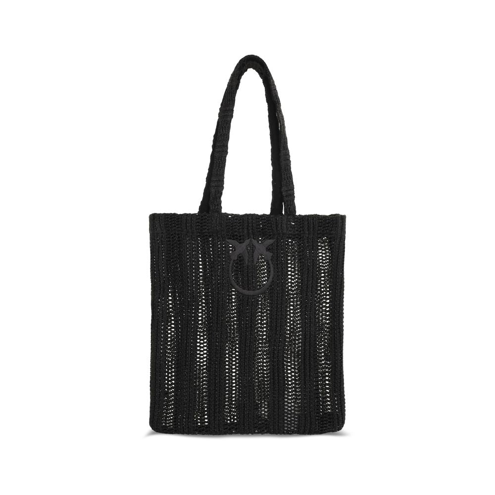 PINKO Black Raffia Shoulder Bag | Regal Royce