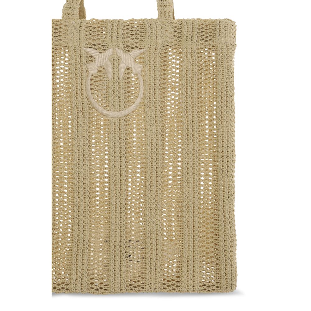 PINKO Beige Raffia Shoulder Bag | Regal Royce