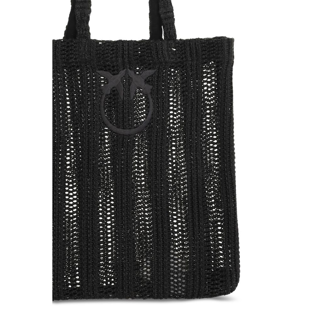 PINKO Black Raffia Shoulder Bag | Regal Royce