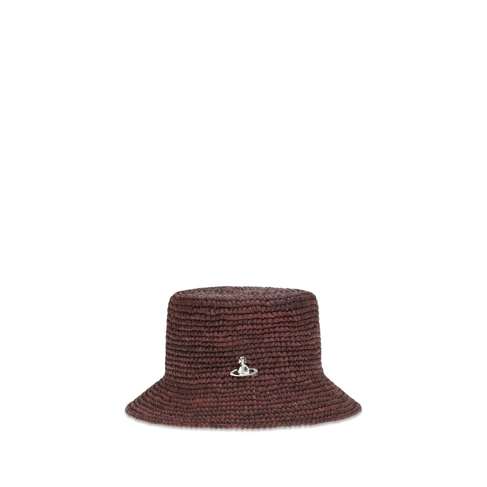 Vivienne Westwood Brown Raffia Bucket Hat | Regal Royce