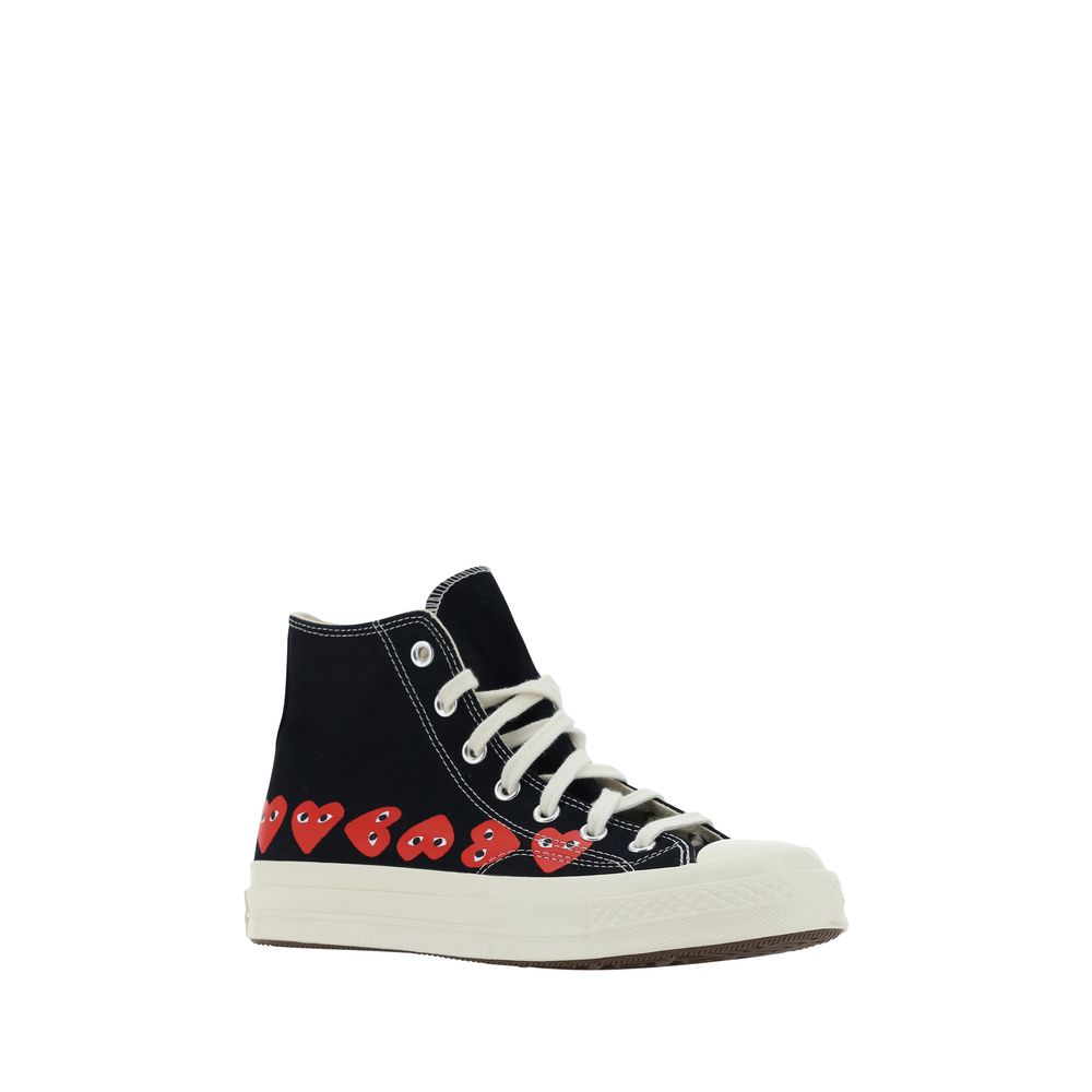 Comme Des Garçons Play x Converse Black Cotton High Top Sneakers | Regal Royce