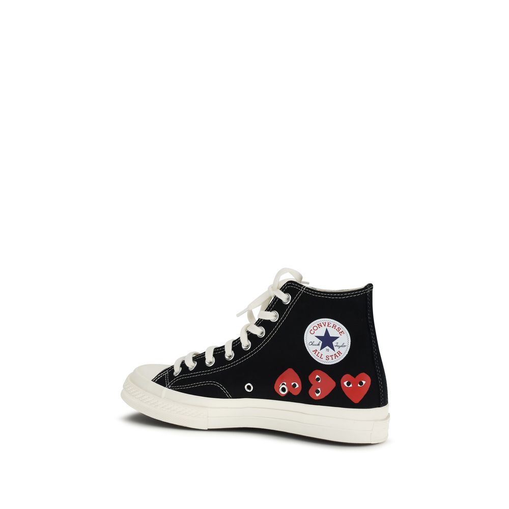 Comme Des Garçons Play x Converse Black Cotton High Top Sneakers | Regal Royce
