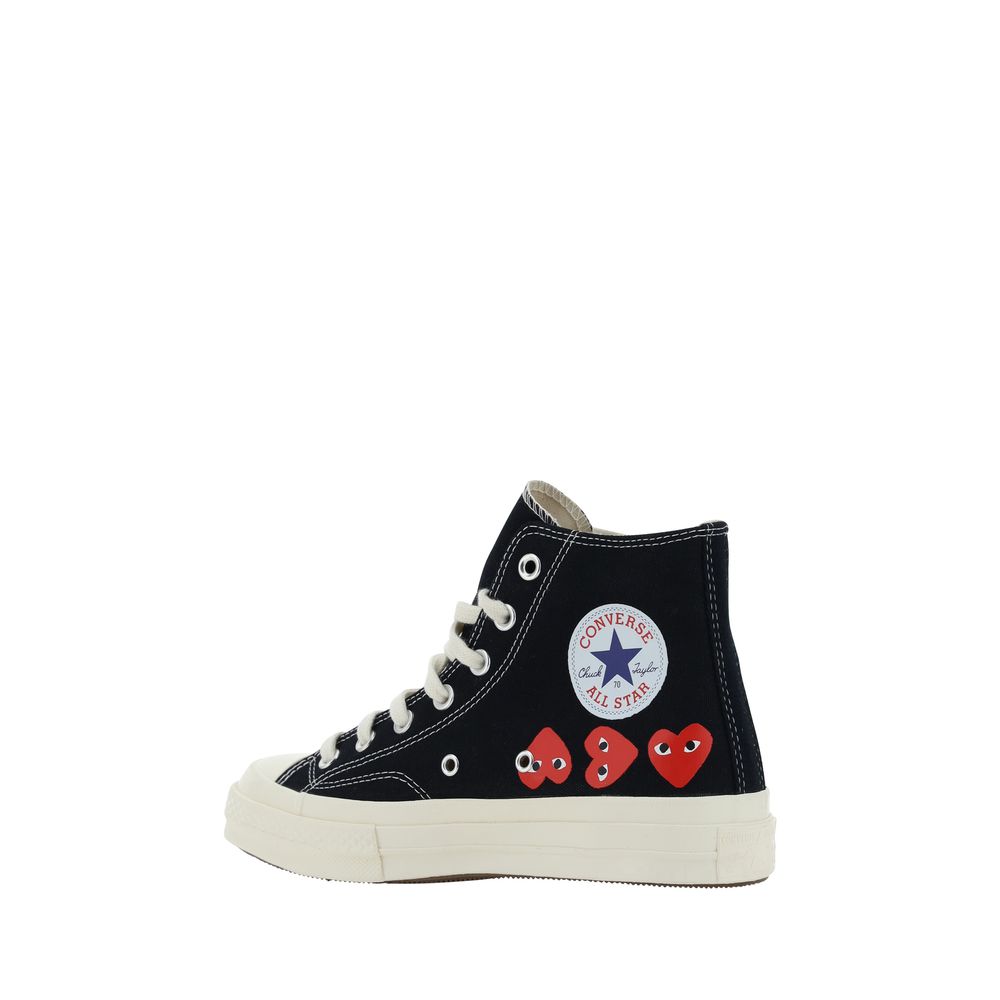 Comme Des Garçons Play x Converse Black Cotton High Top Sneakers | Regal Royce