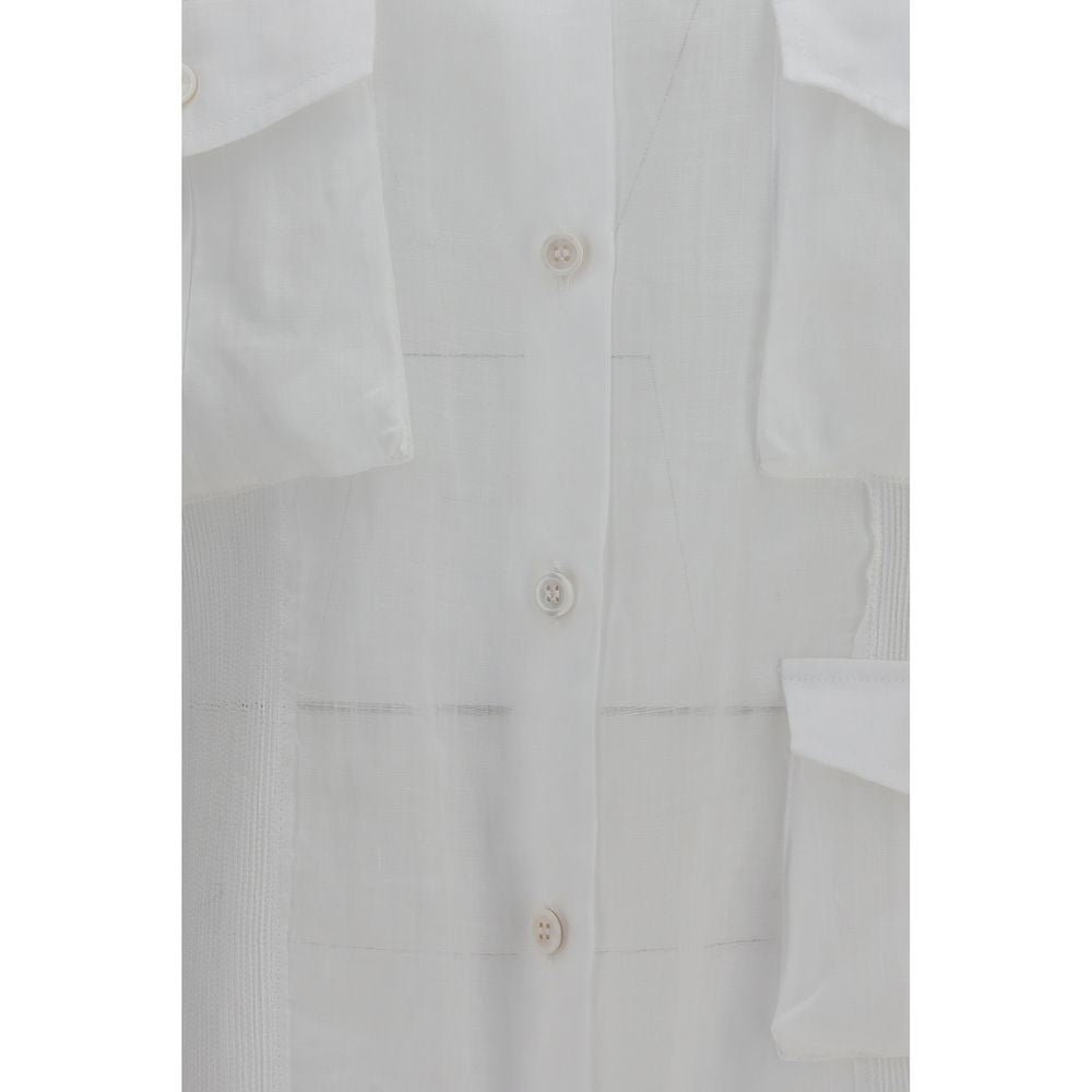 Ermanno Scervino White Ramie Shirt | Regal Royce