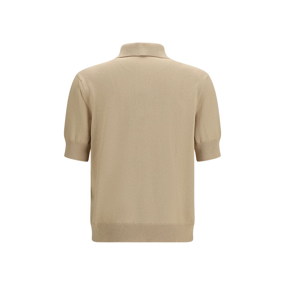 Balmain Beige Cotton Polo Shirt | Regal Royce