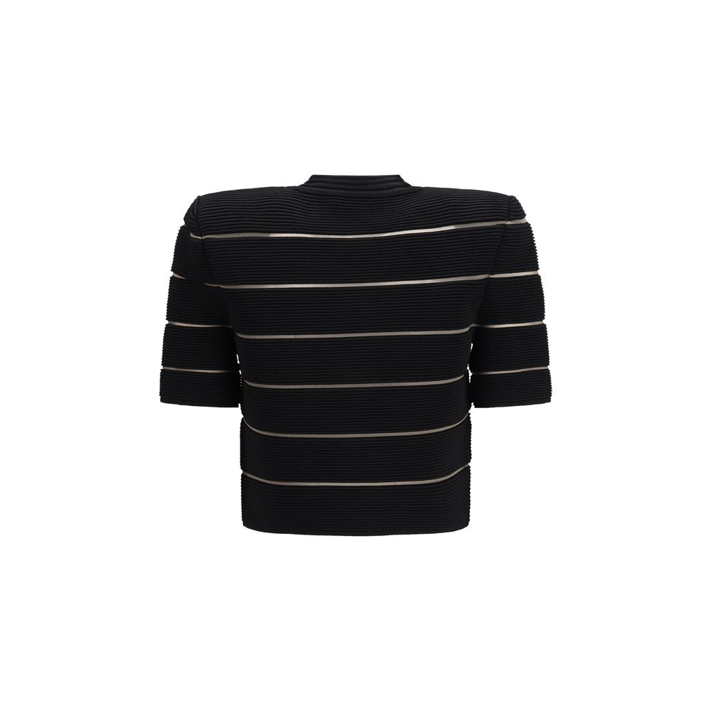 Balmain Black Viscose Cardigan | Regal Royce