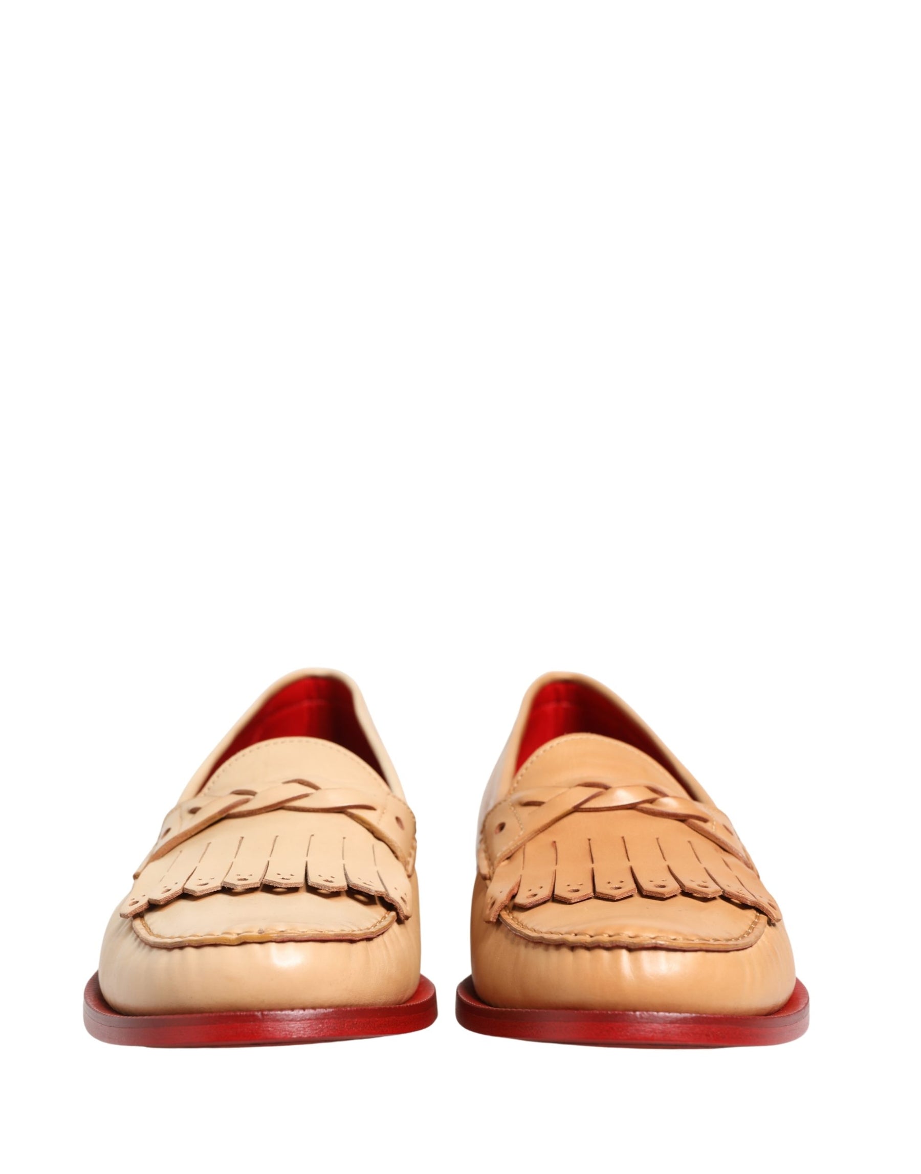 Dolce & Gabbana Beige Tassel Leather Men Slip On Loafers Shoes | Regal Royce