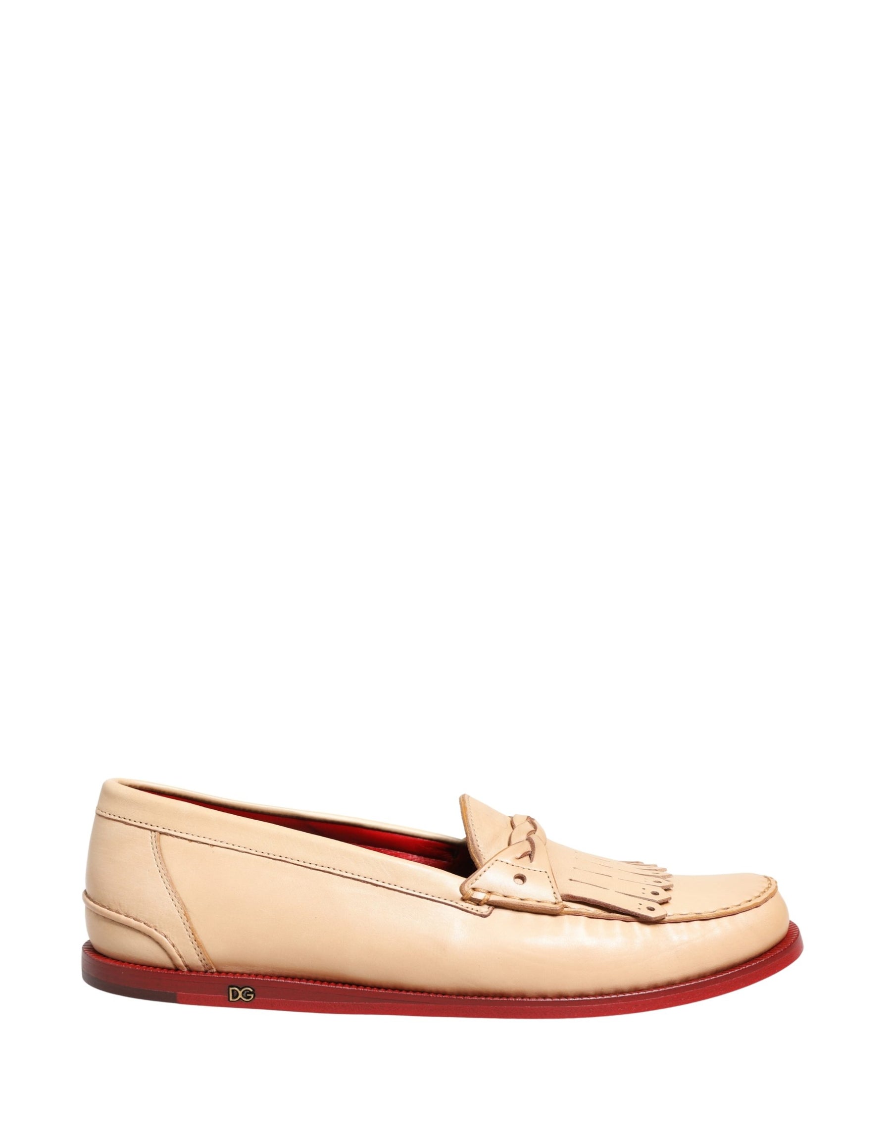 Dolce & Gabbana Beige Tassel Leather Men Slip On Loafers Shoes | Regal Royce