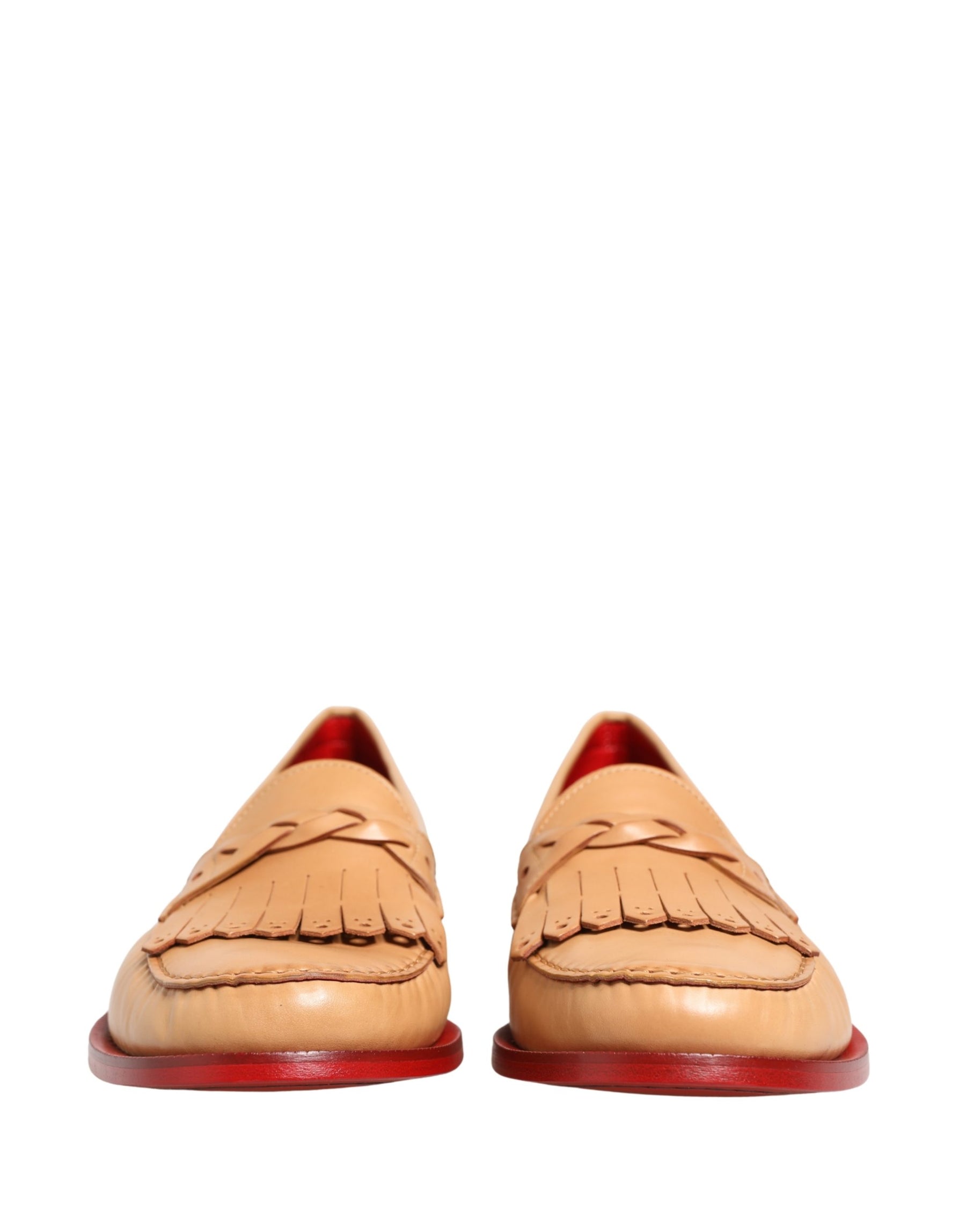 Dolce & Gabbana Beige Tassel Leather Men Slip On Loafers Shoes | Regal Royce