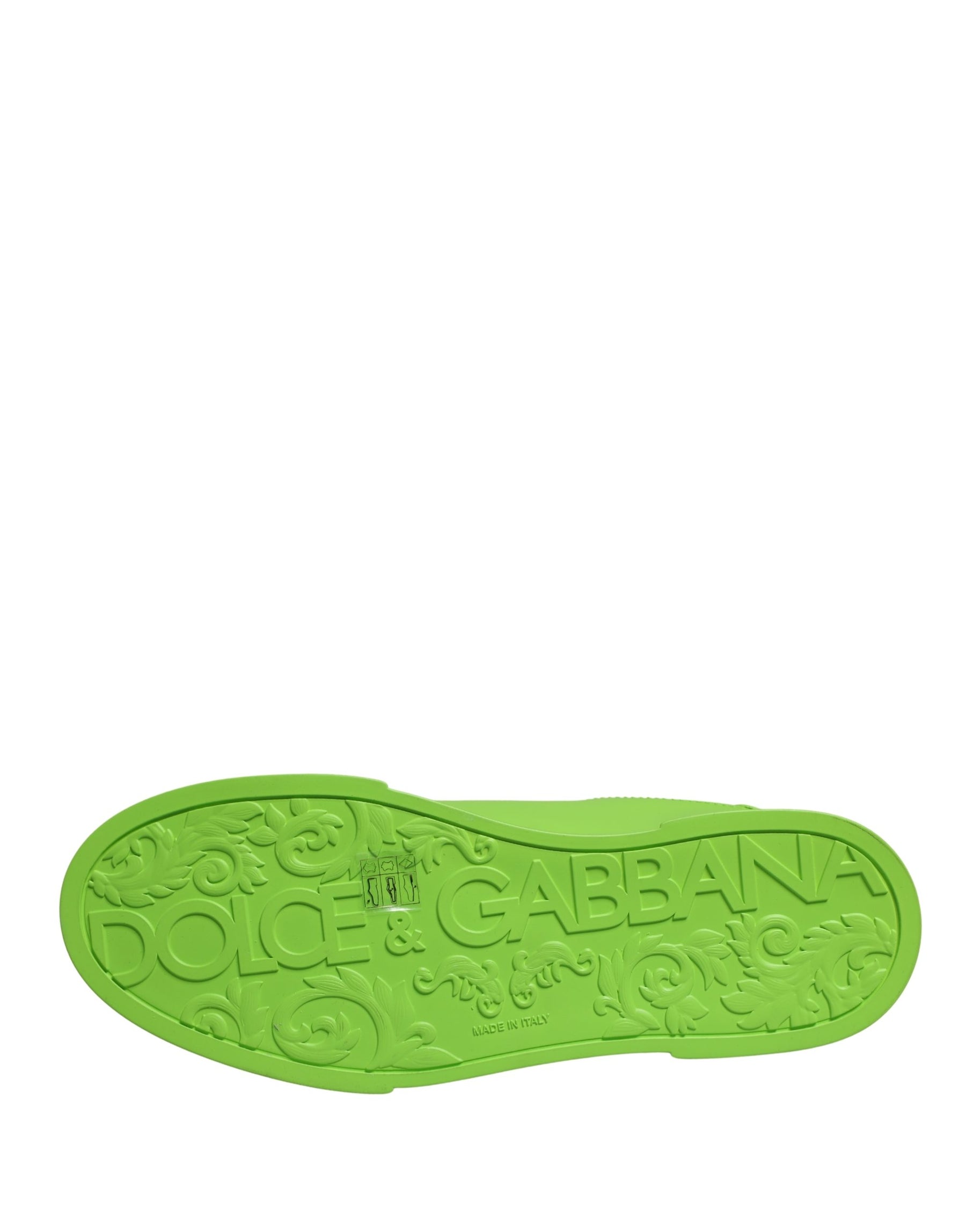 Dolce & Gabbana Green Leather Portofino Low Top Sneakers Shoes | Regal Royce