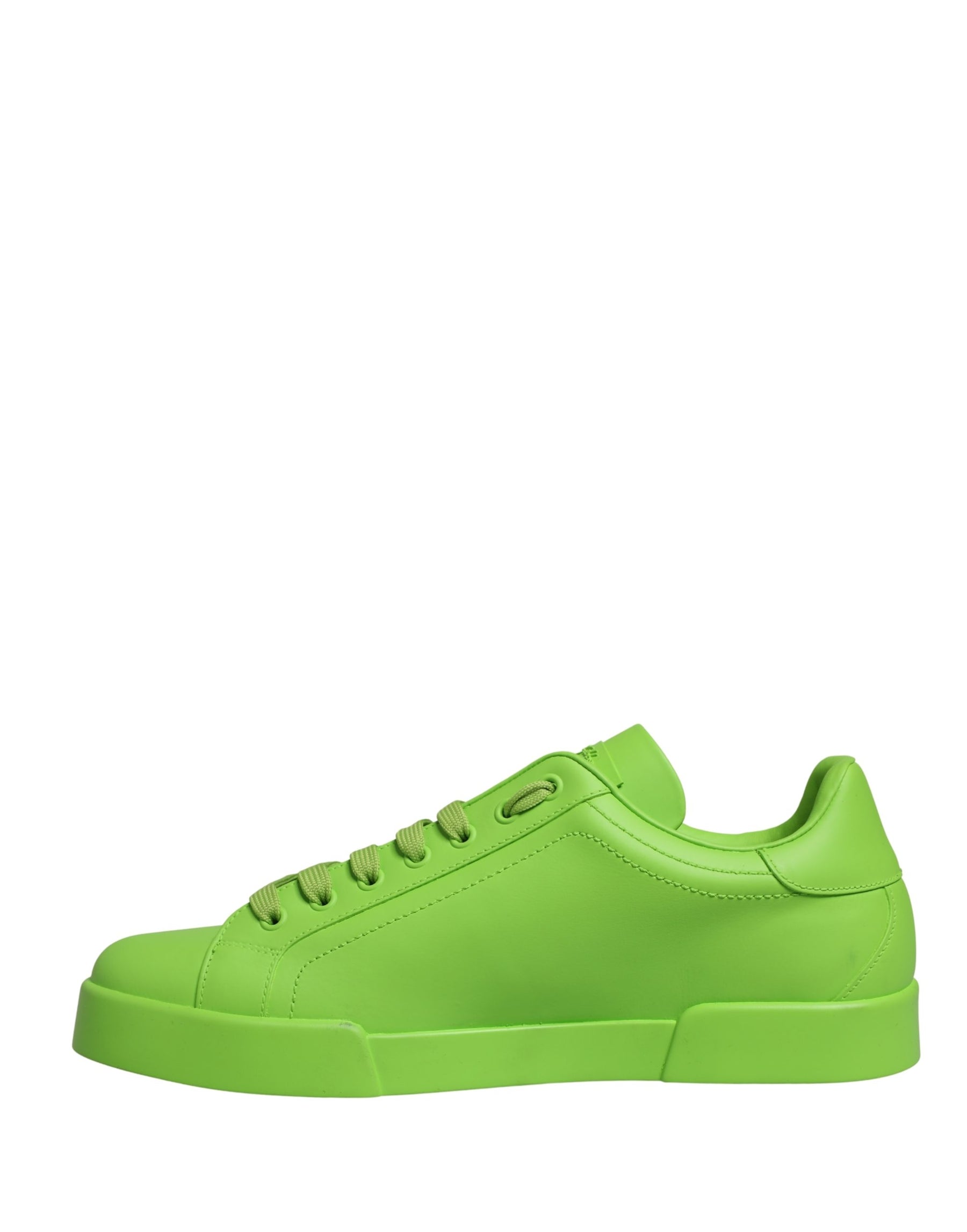 Dolce & Gabbana Green Leather Portofino Low Top Sneakers Shoes | Regal Royce