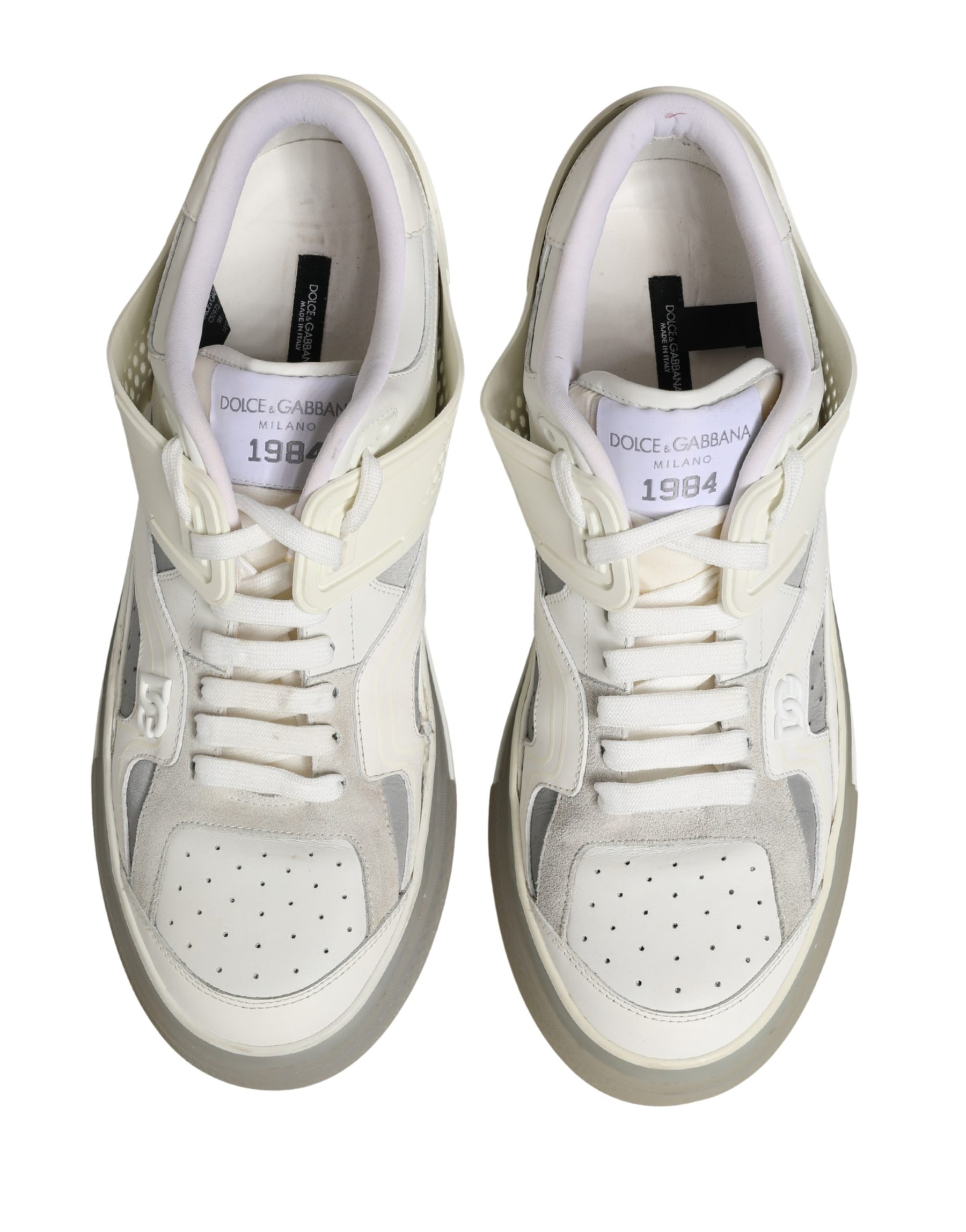 Dolce & Gabbana White Low Top Custom 2.Zero Sneakers Shoes | Regal Royce
