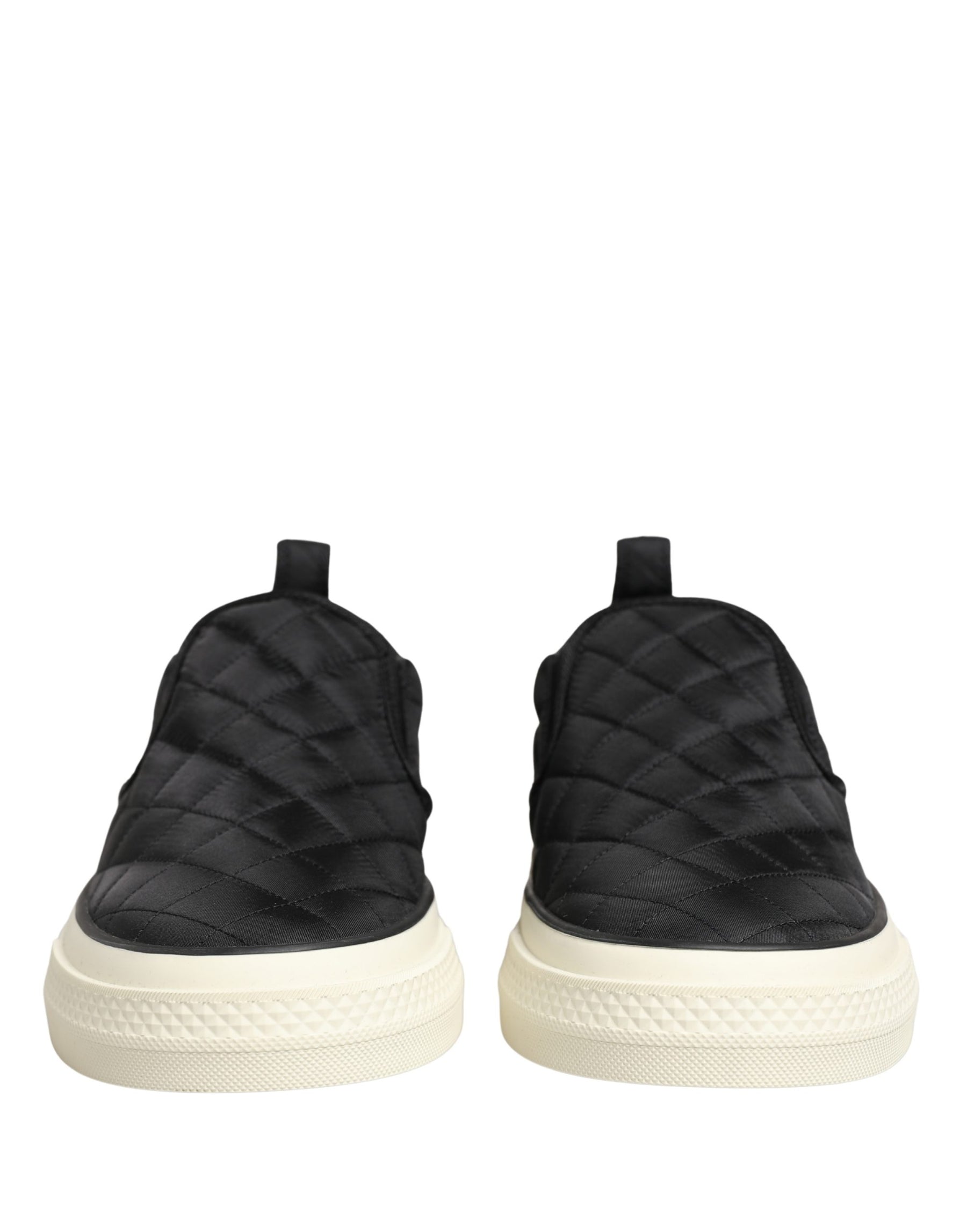 Dolce & Gabbana Black Quilted Slip On Low Top Sneakers Shoes | Regal Royce