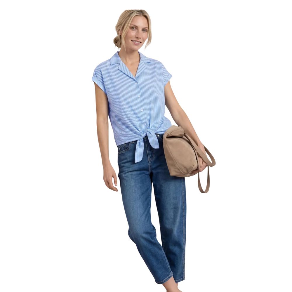 Street One Blue Cotton Shortsleeve Shirt | Regal Royce