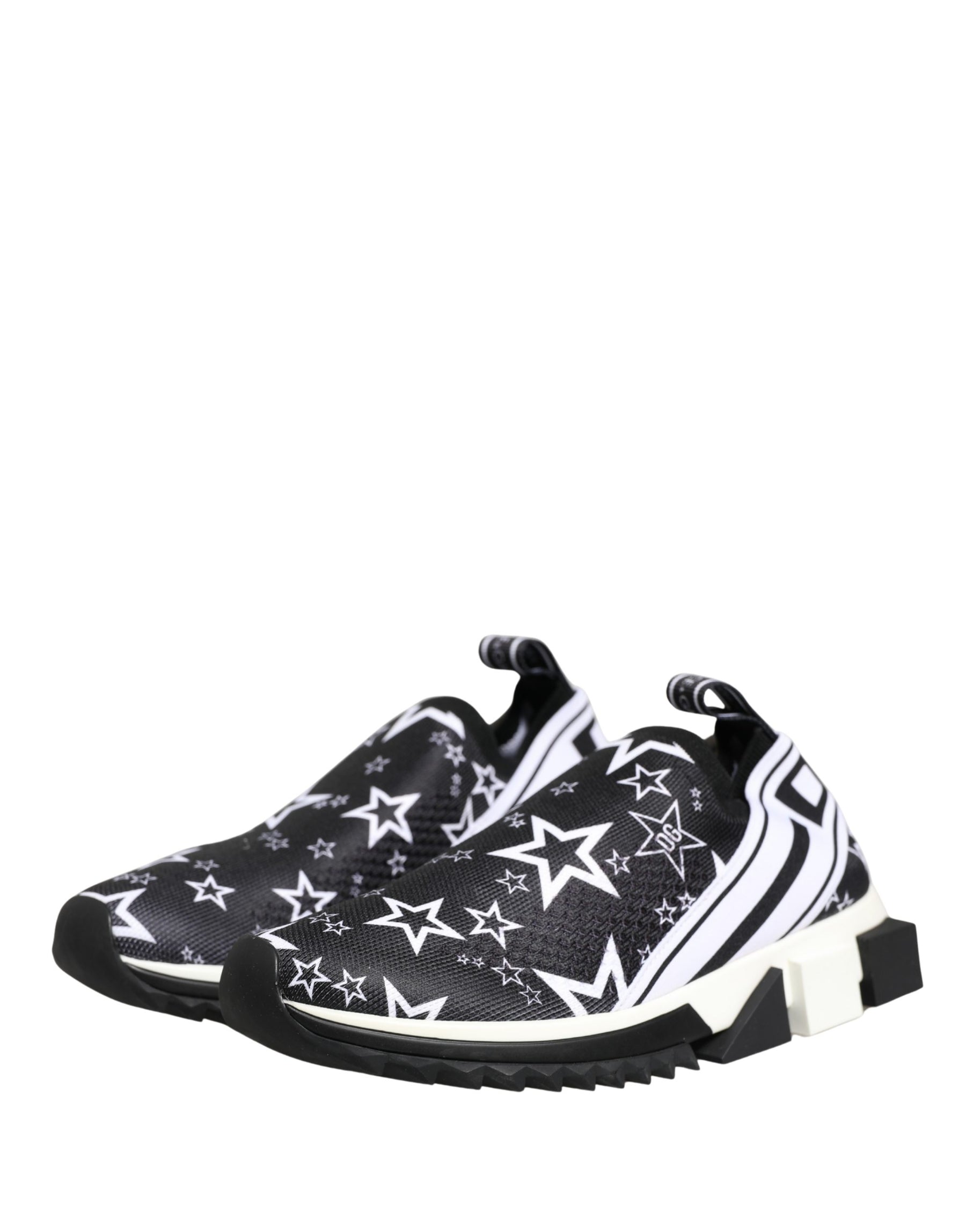 Dolce & Gabbana Black Stars Logo SORRENTO Sneakers Shoes | Regal Royce