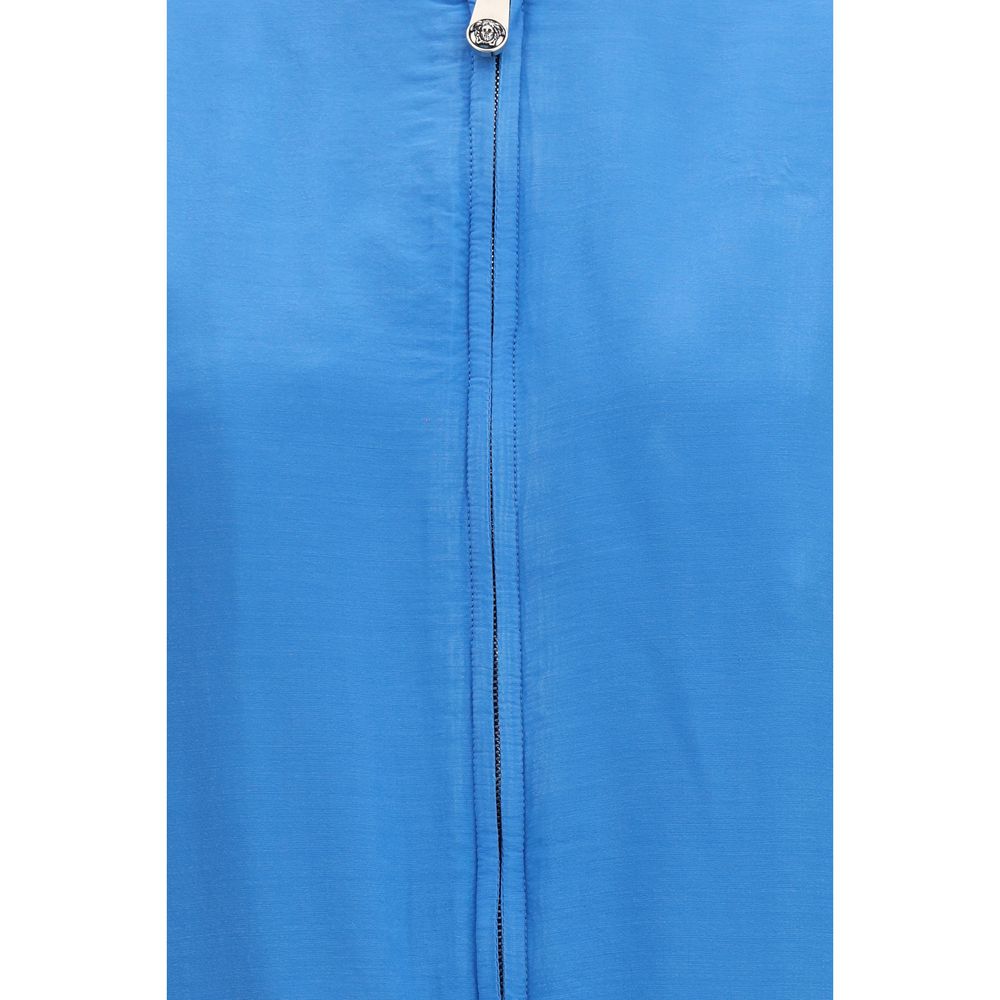 Versace Blue Silk Bomber | Regal Royce
