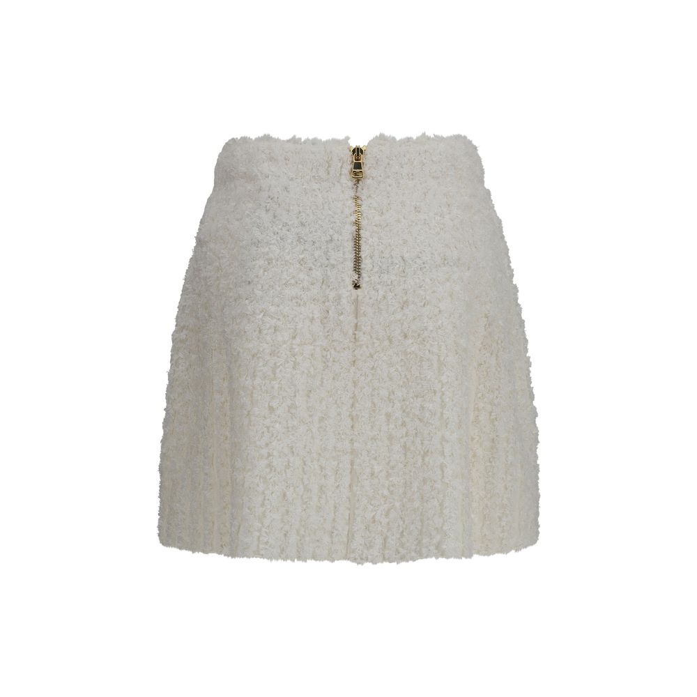 Balmain White Viscose Mini Skirt | Regal Royce