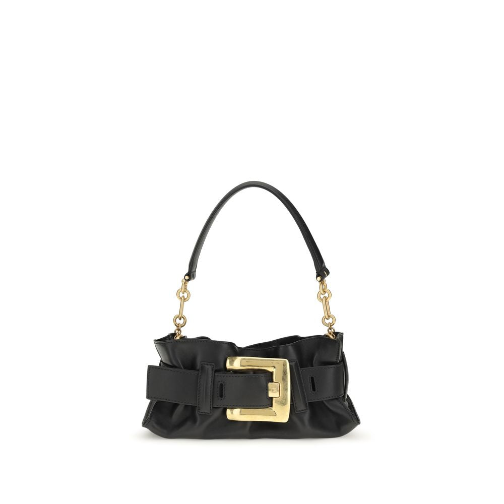 Balmain Black Calf Leather Bos Taurus Shoulder Bag | Regal Royce