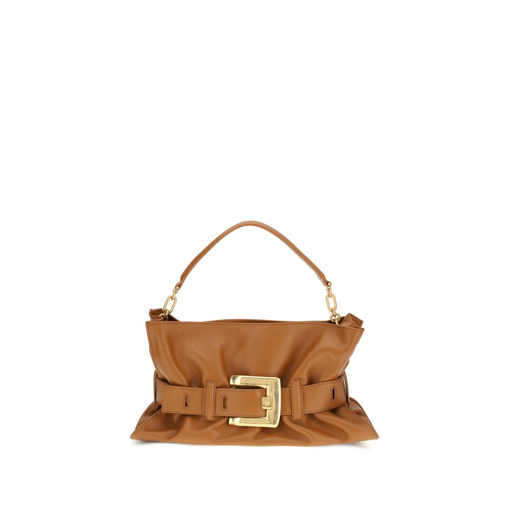 Balmain Brown Calf Leather Bos Taurus Shoulder Bag | Regal Royce