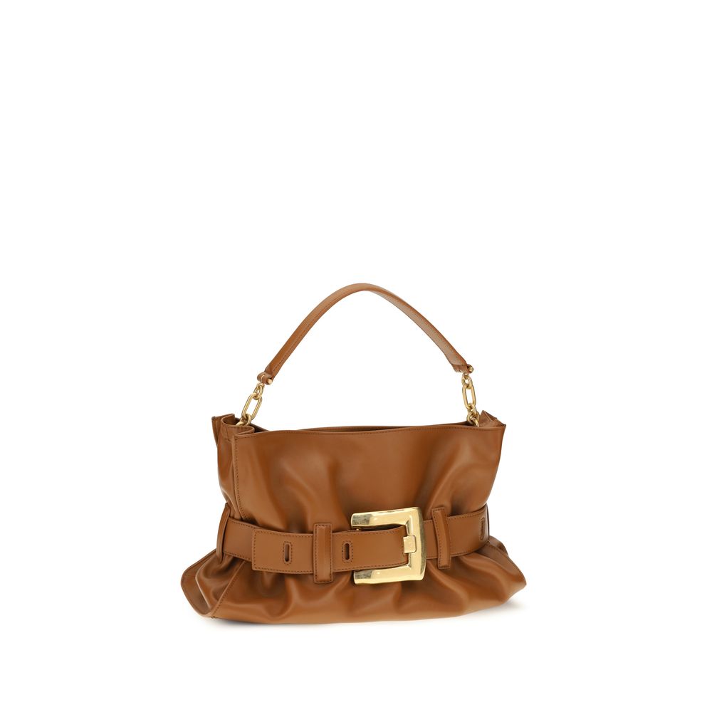 Balmain Brown Calf Leather Bos Taurus Shoulder Bag | Regal Royce