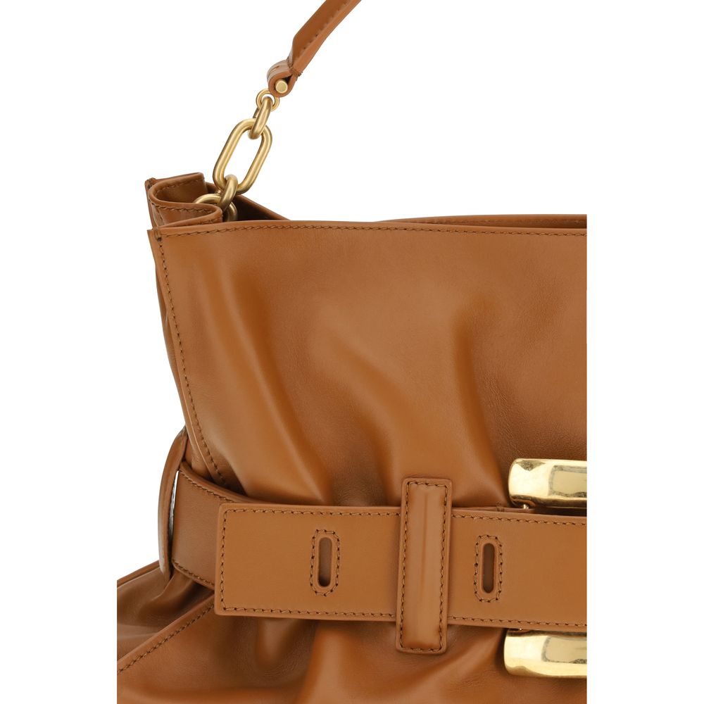 Balmain Brown Calf Leather Bos Taurus Shoulder Bag | Regal Royce