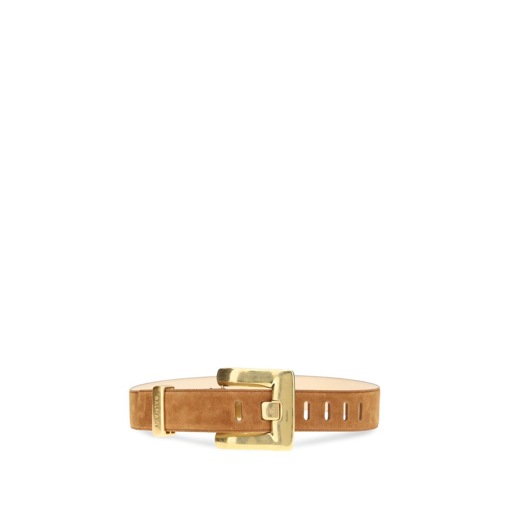 Balmain Brown Calf Leather Bos Taurus Regular Belt | Regal Royce