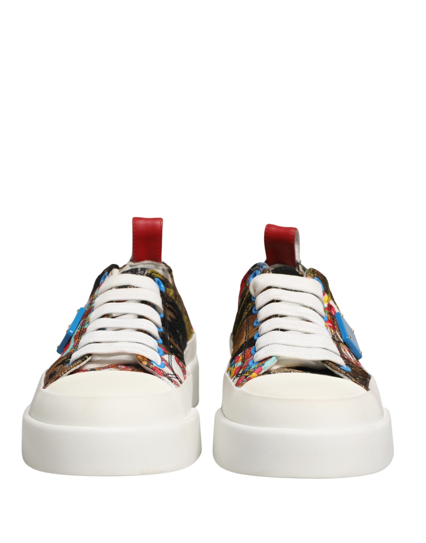 Dolce & Gabbana Multicolor Patchwork Low Top Sneakers Shoes | Regal Royce