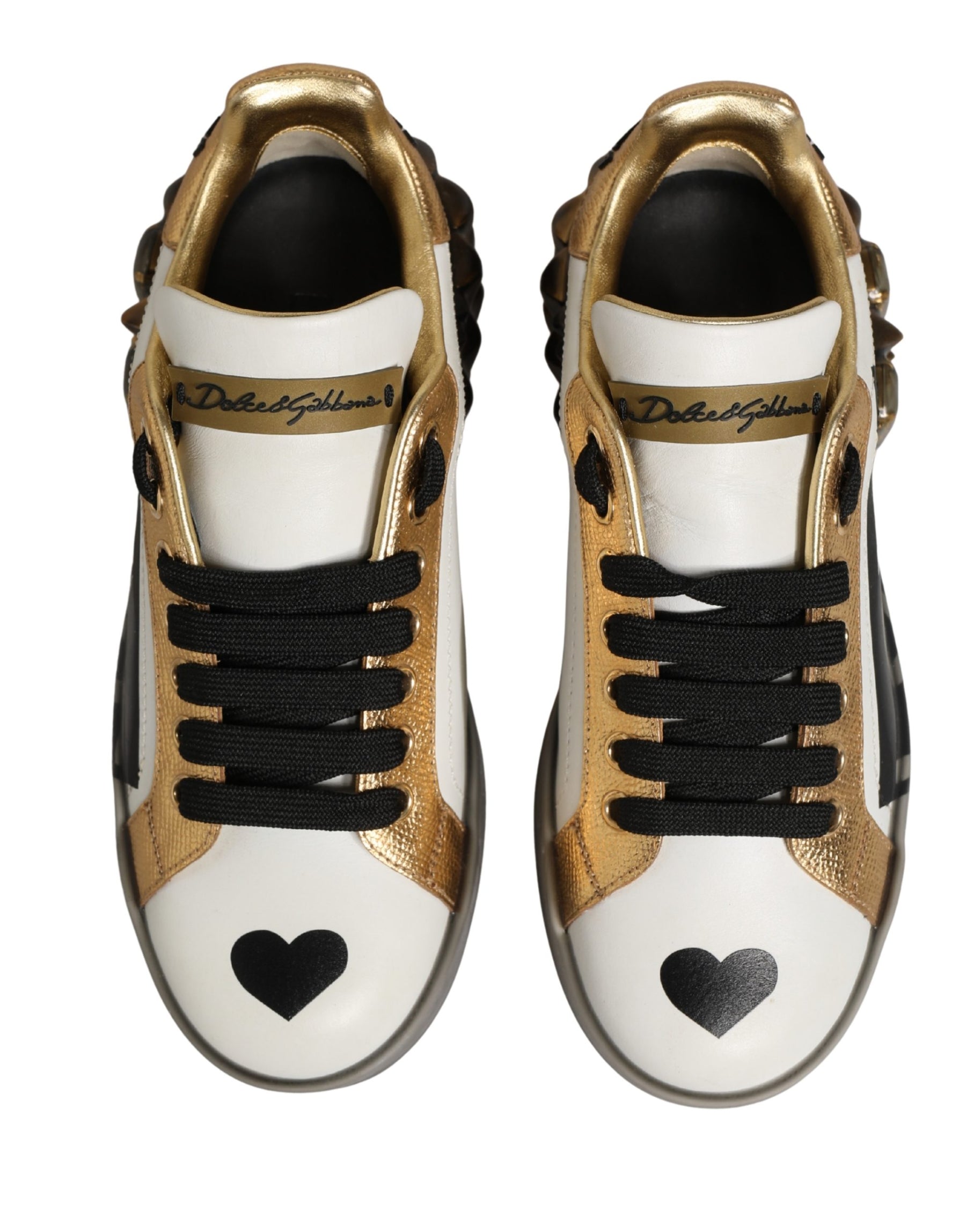 Dolce & Gabbana Multicolor Crystal StuddedLOVE Sneakers Shoes | Regal Royce