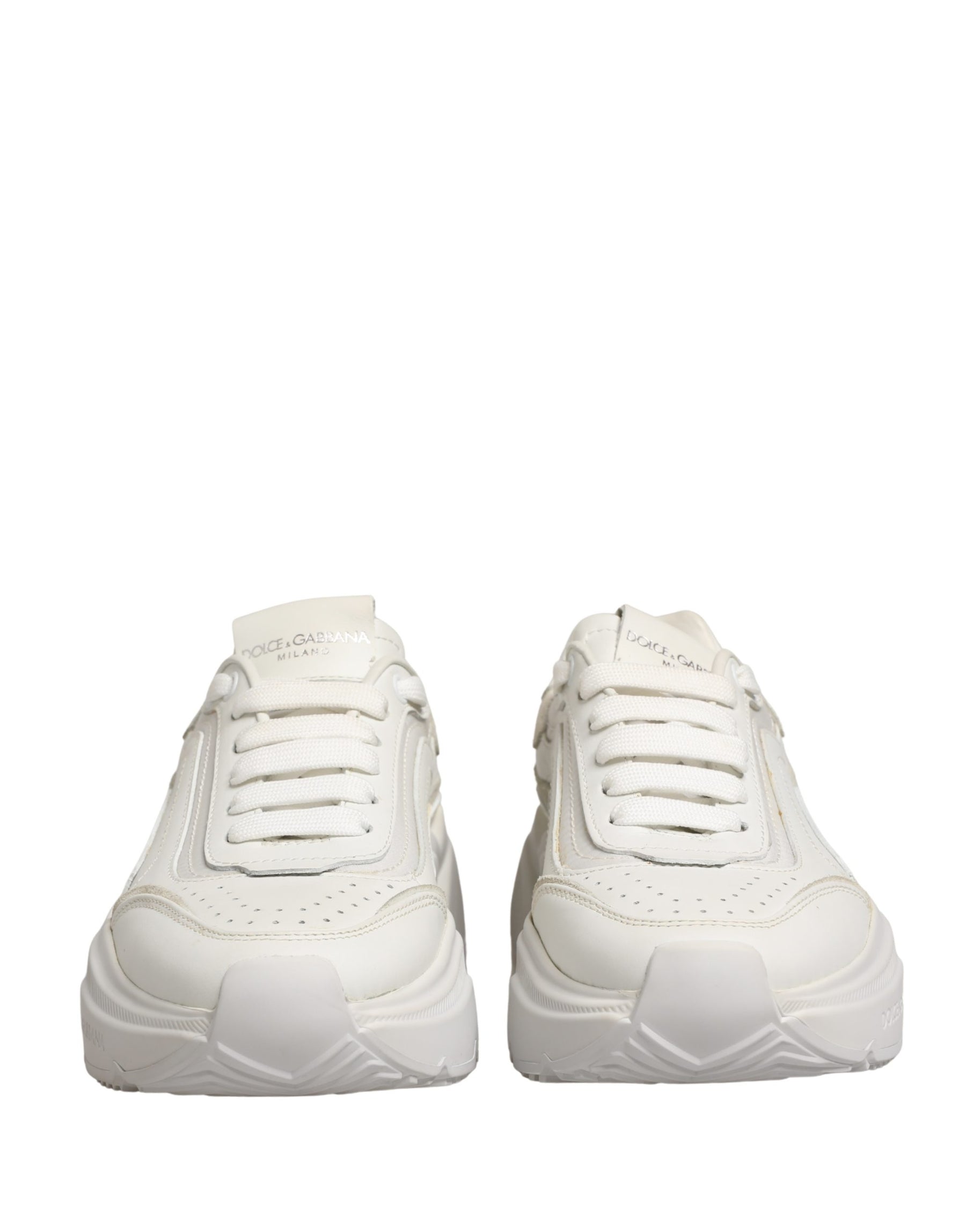 Dolce & Gabbana White Leather Daymaster Low Top Sneakers Shoes | Regal Royce