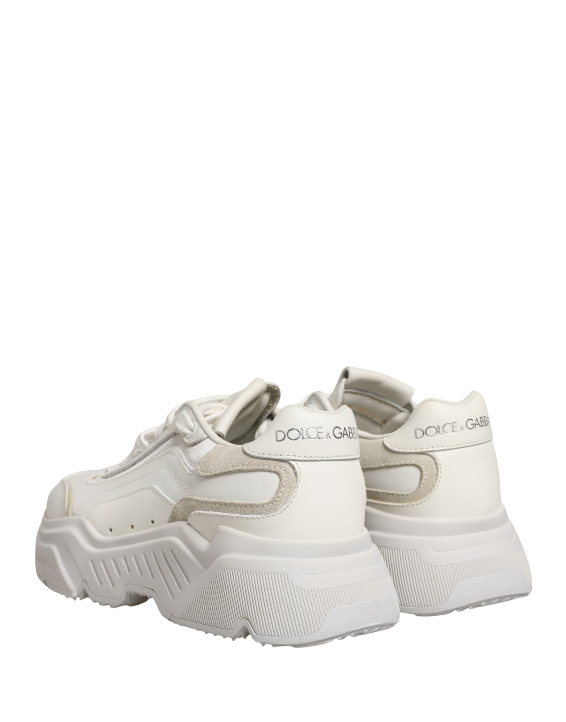 Dolce & Gabbana White Leather Daymaster Low Top Sneakers Shoes | Regal Royce