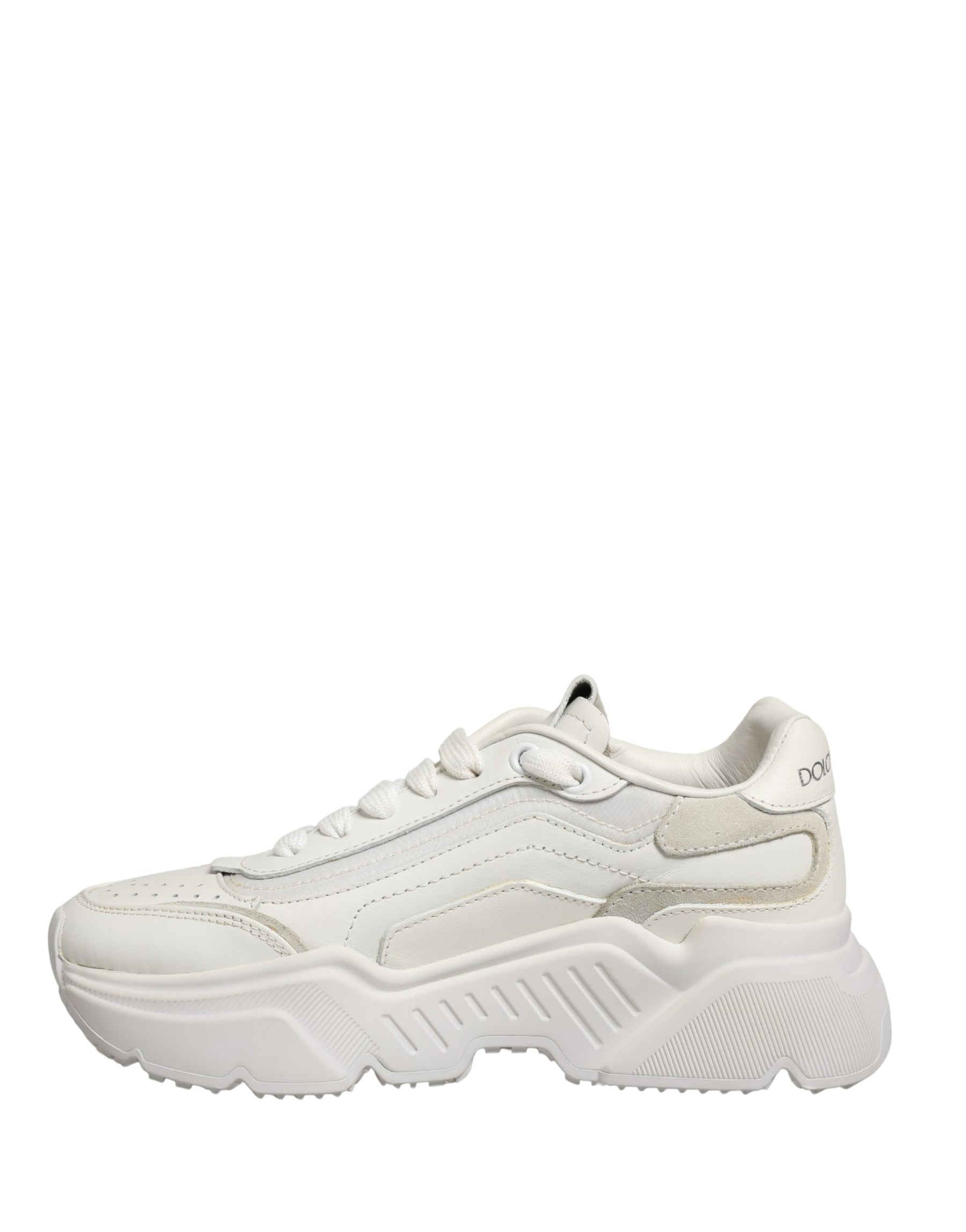 Dolce & Gabbana White Leather Daymaster Low Top Sneakers Shoes | Regal Royce