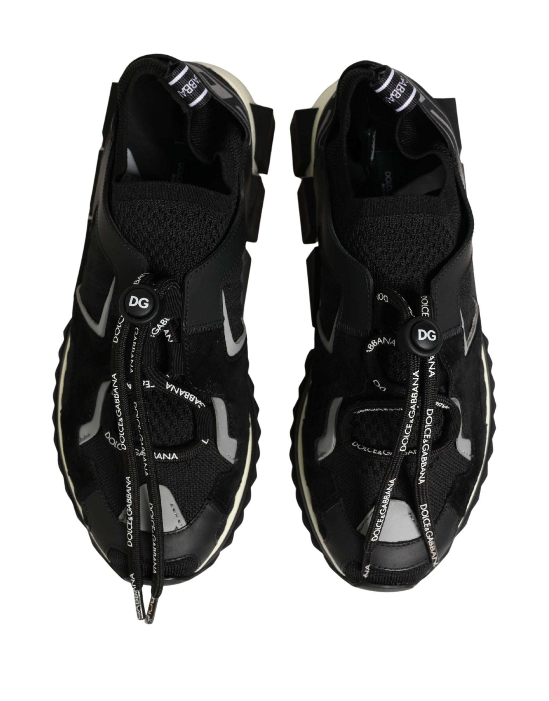Dolce & Gabbana Black Mesh Sorrento Trekking Sneakers Shoes | Regal Royce