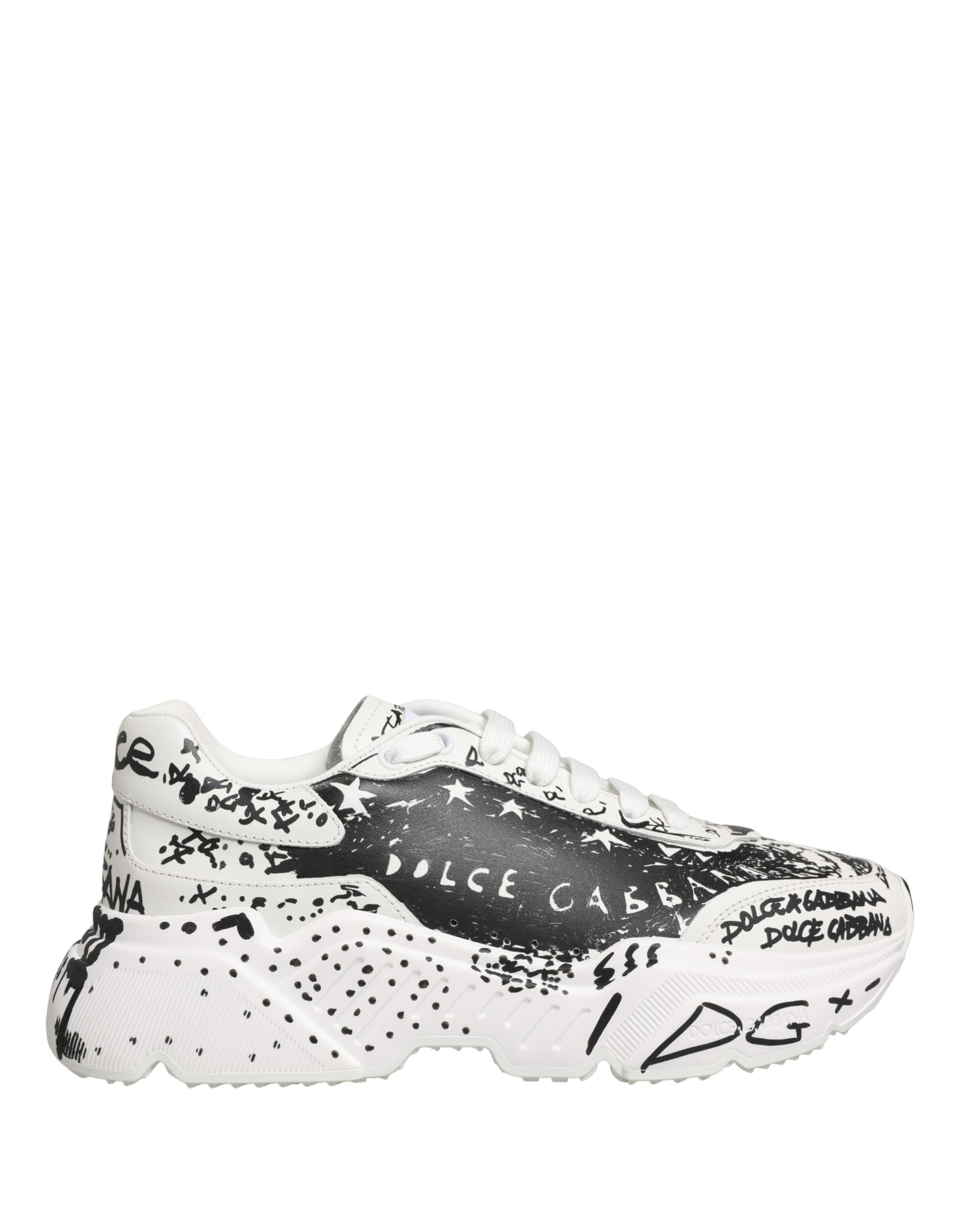 Dolce & Gabbana White Daymaster Graffiti Low Top Sneakers Shoes | Regal Royce