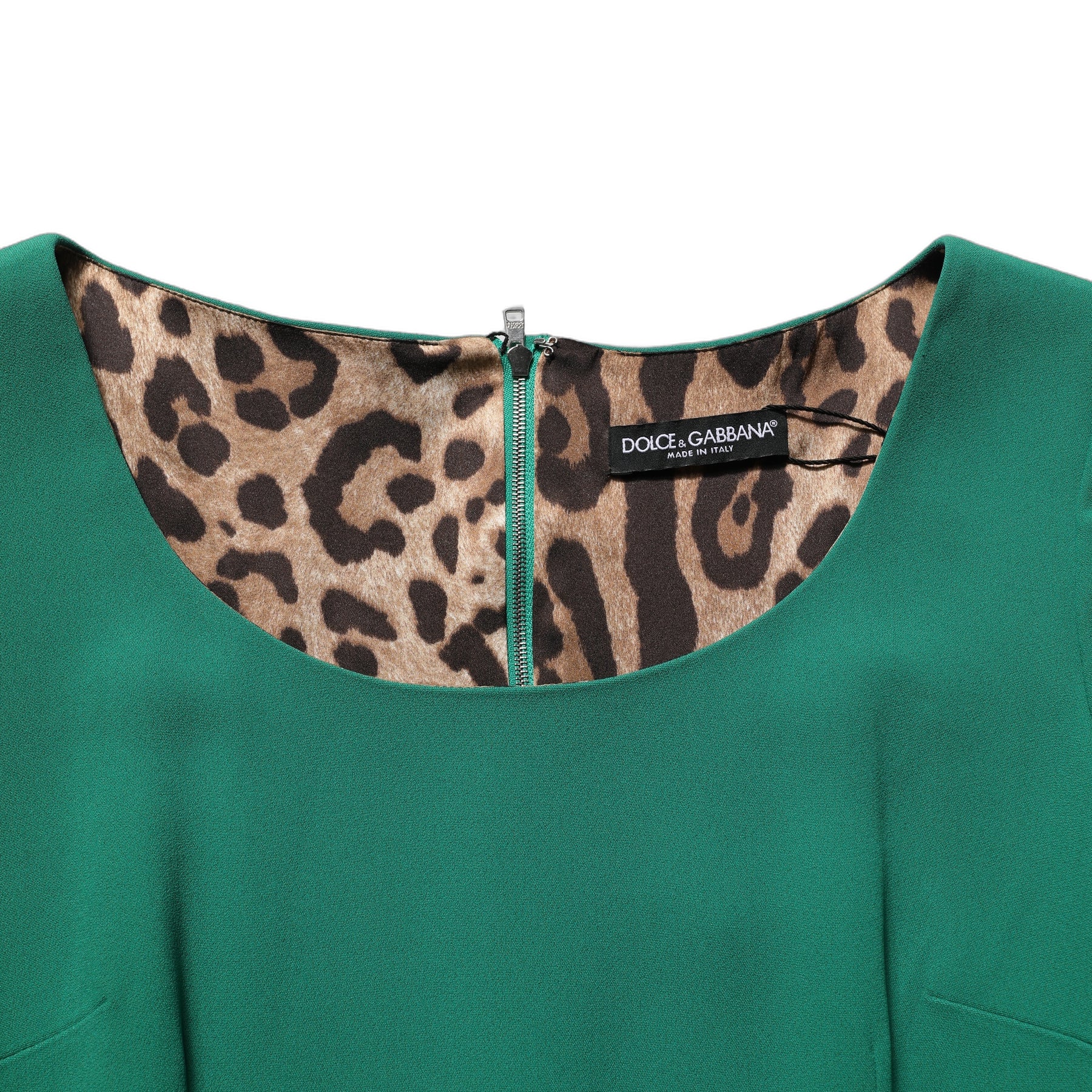 Dolce & Gabbana Green Short Sleeve Pencil Sheath Midi Dress | Regal Royce