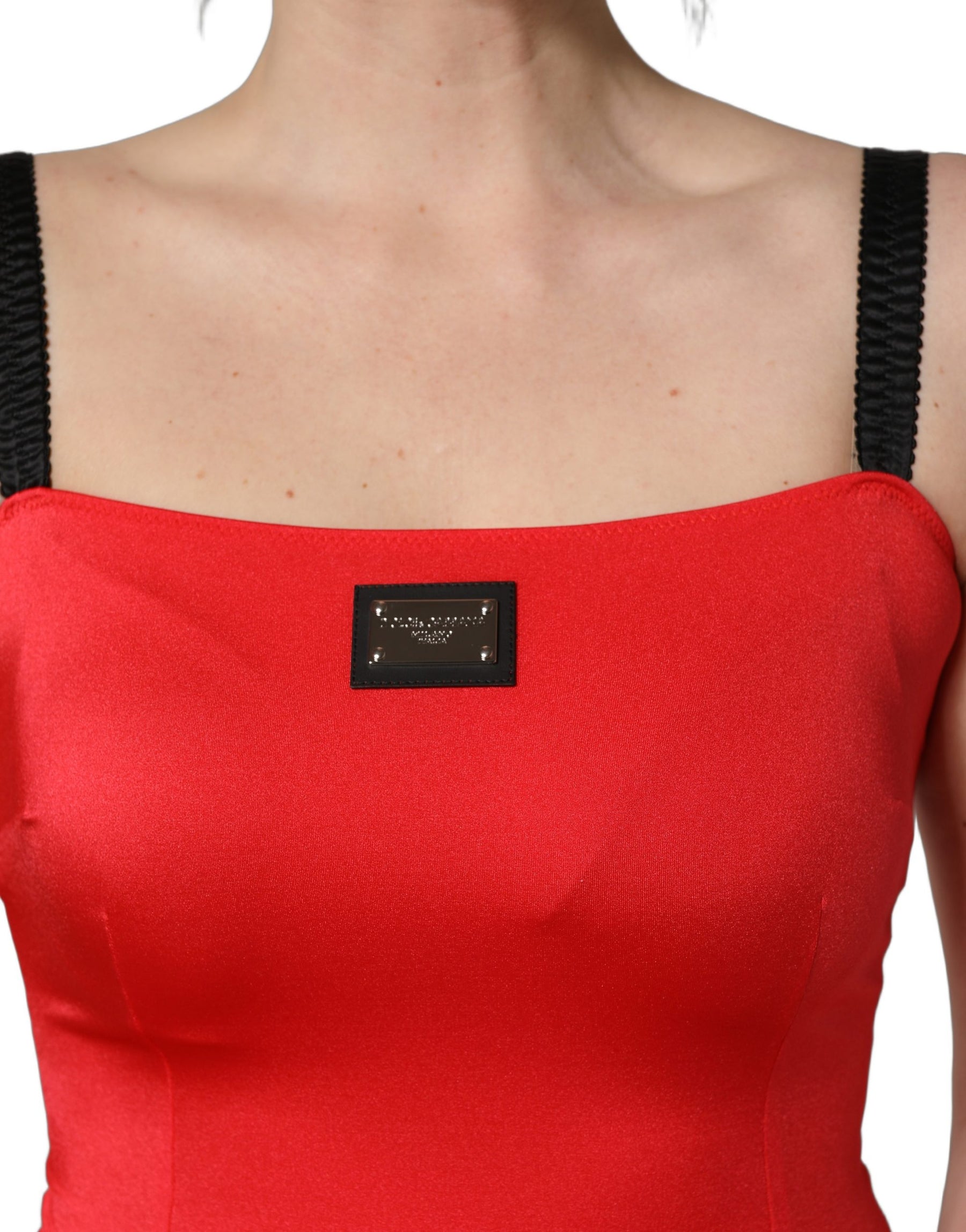 Dolce & Gabbana Red Nylon Blend Cady Sleeveless Mini Dress | Regal Royce