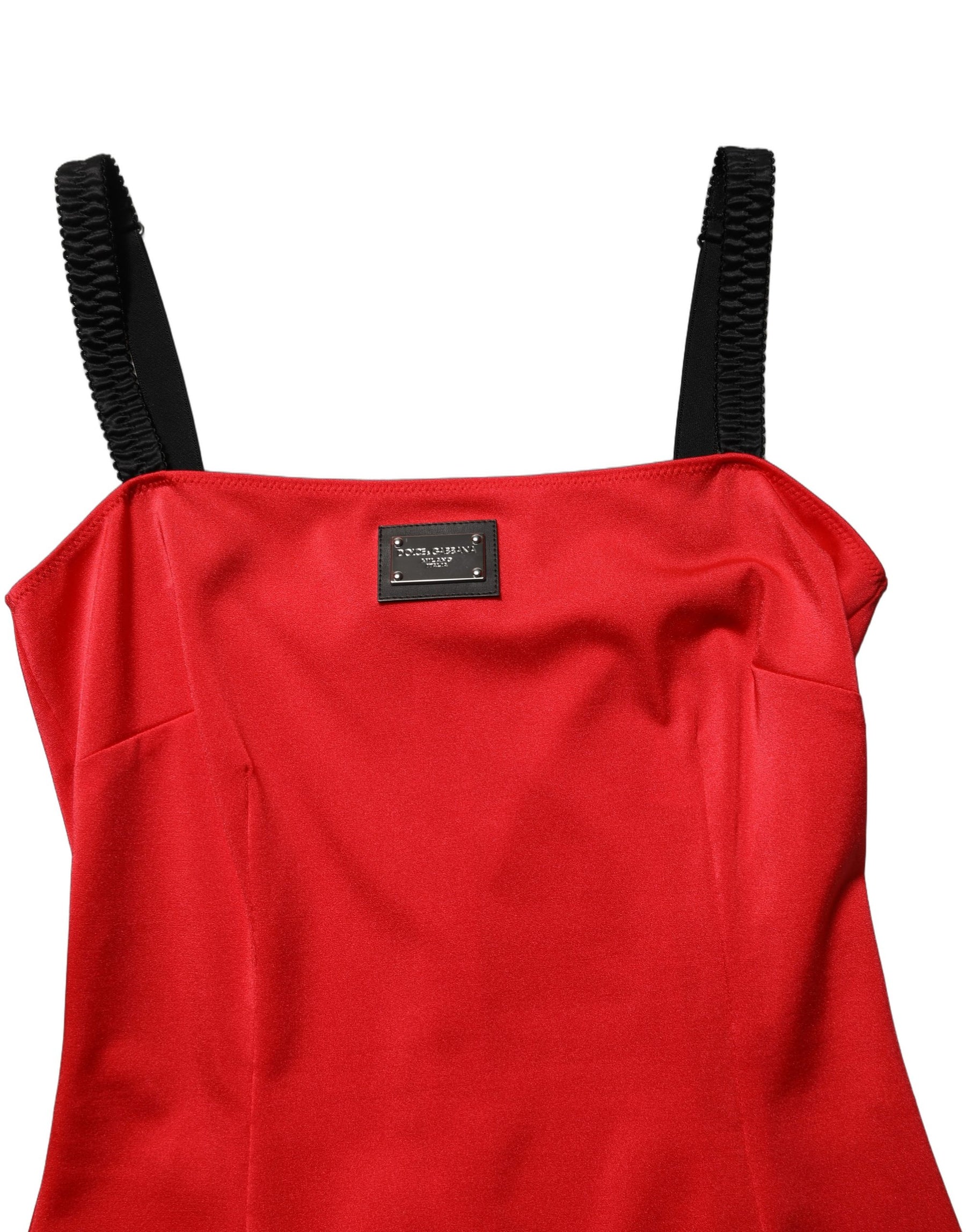 Dolce & Gabbana Red Nylon Blend Cady Sleeveless Mini Dress | Regal Royce
