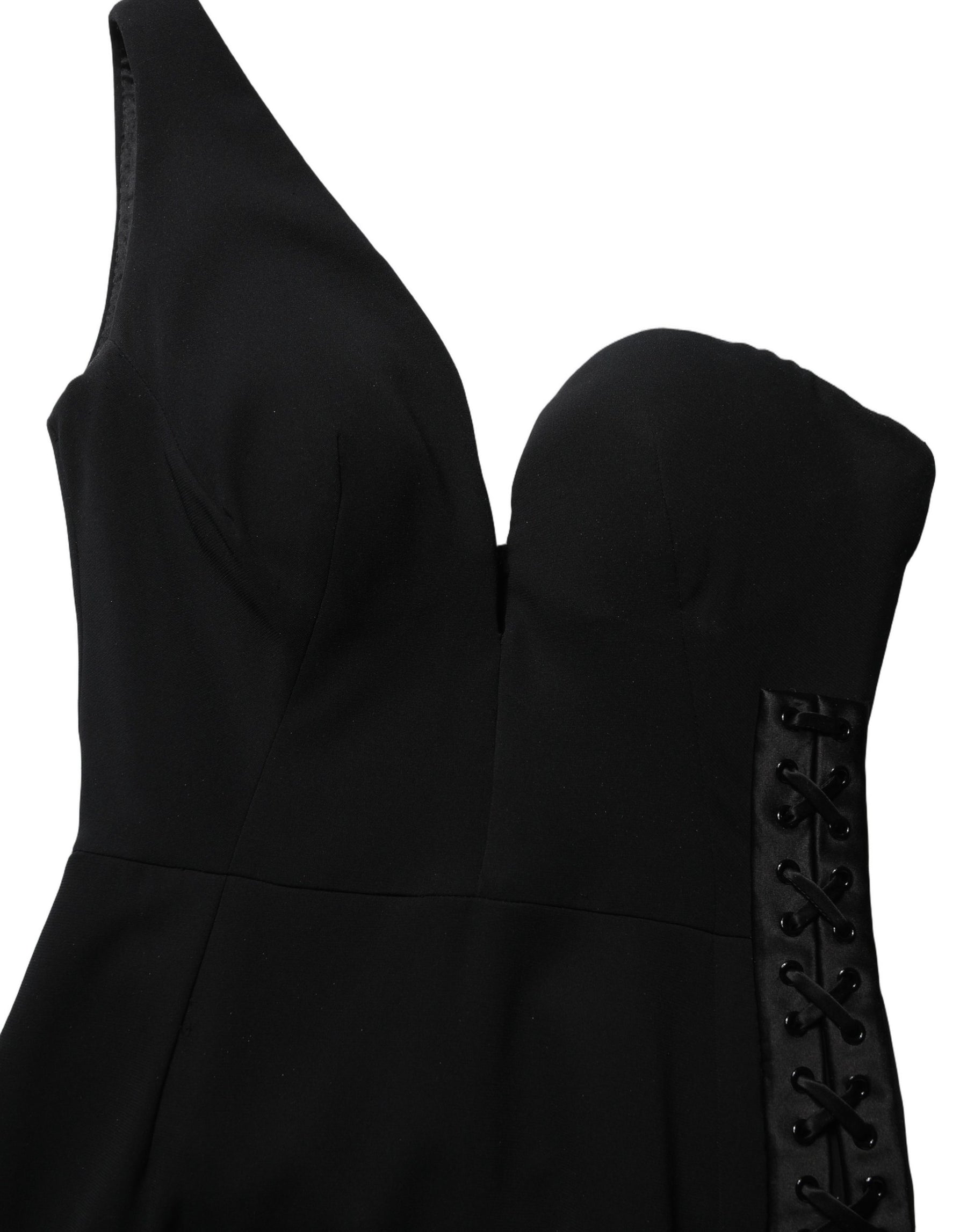 Dolce & Gabbana Black One Shoulder Neckline Long Gown Dress | Regal Royce