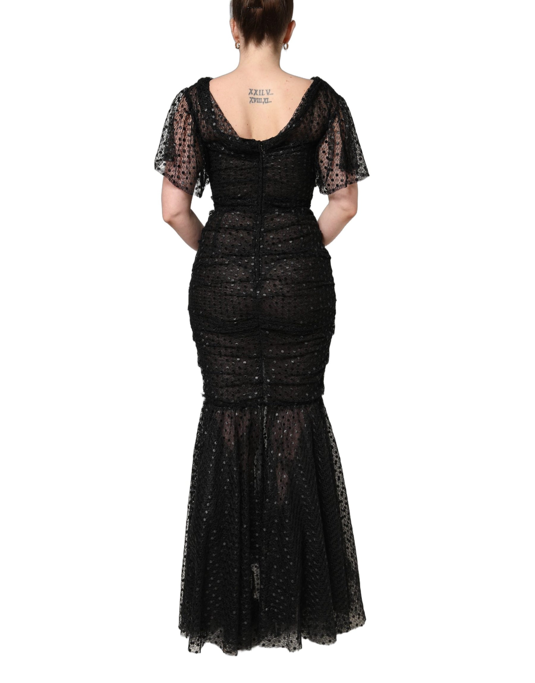 Dolce & Gabbana Black Sequinned Mermaid Evening Gown Dress | Regal Royce