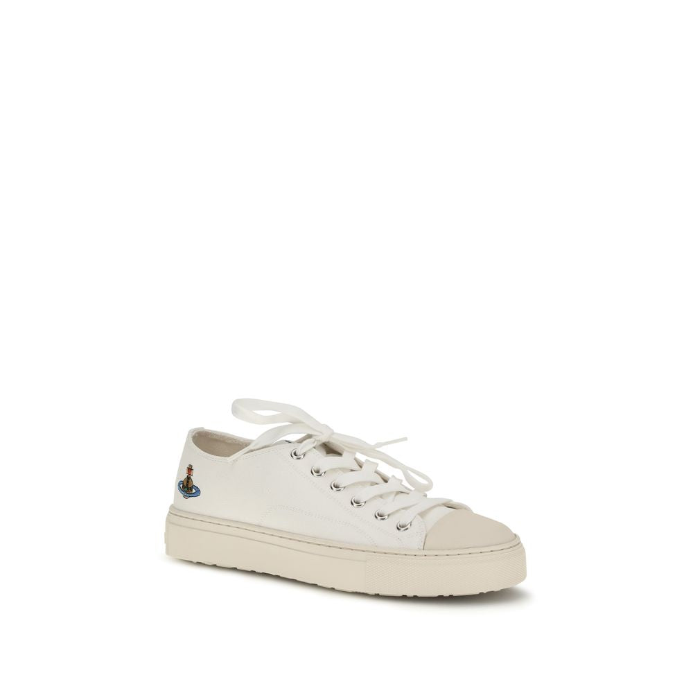 Vivienne Westwood White Fabric Low Top Sneakers | Regal Royce