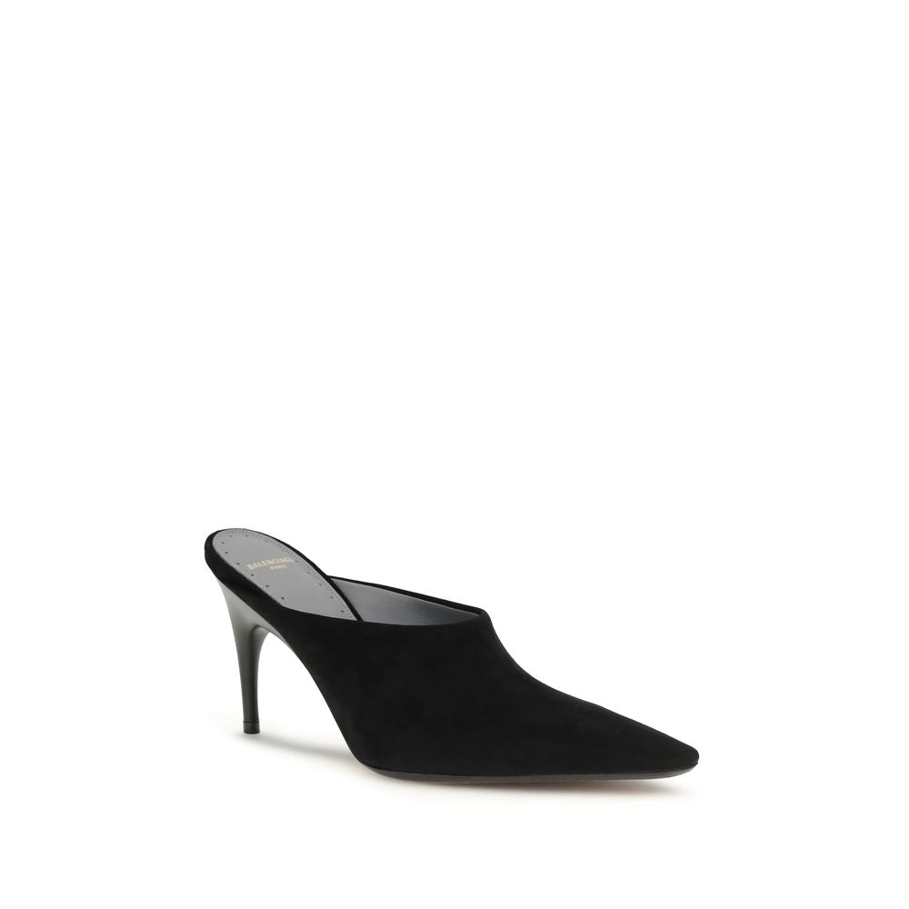 Balenciaga Black Suede Leather Mules | Regal Royce
