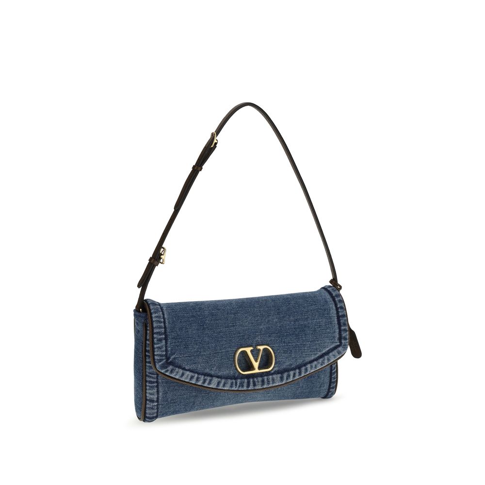 Valentino Garavani Blue Cotton Shoulder Bag | Regal Royce
