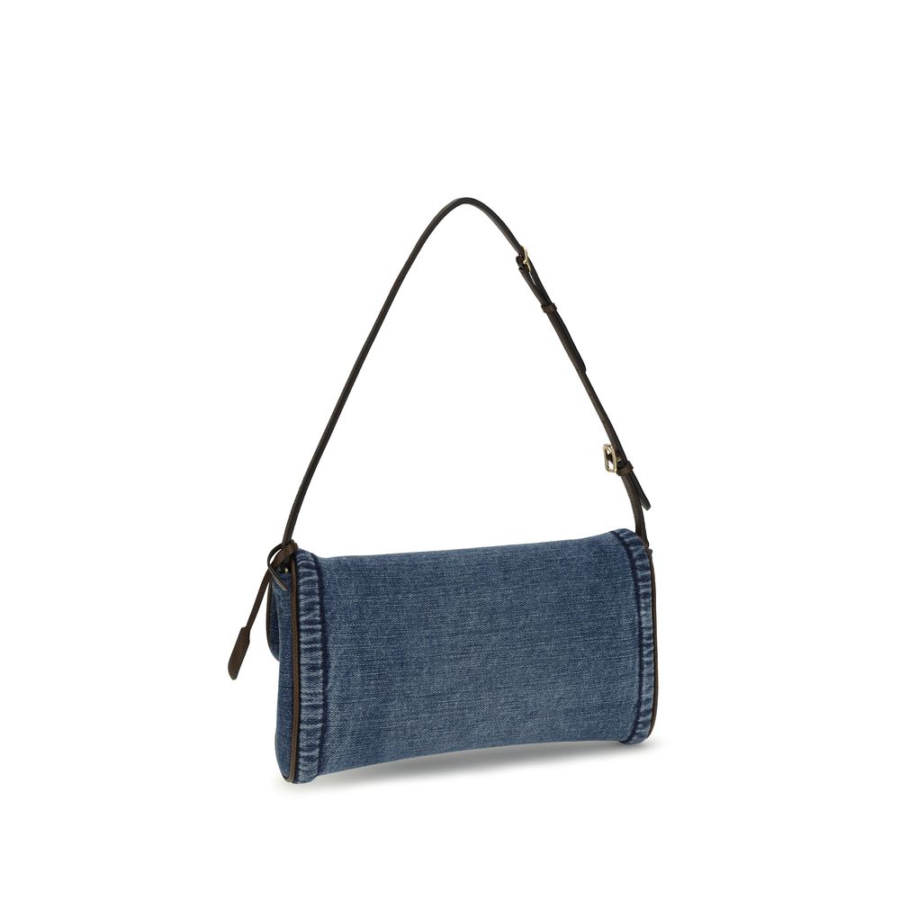 Valentino Garavani Blue Cotton Shoulder Bag | Regal Royce
