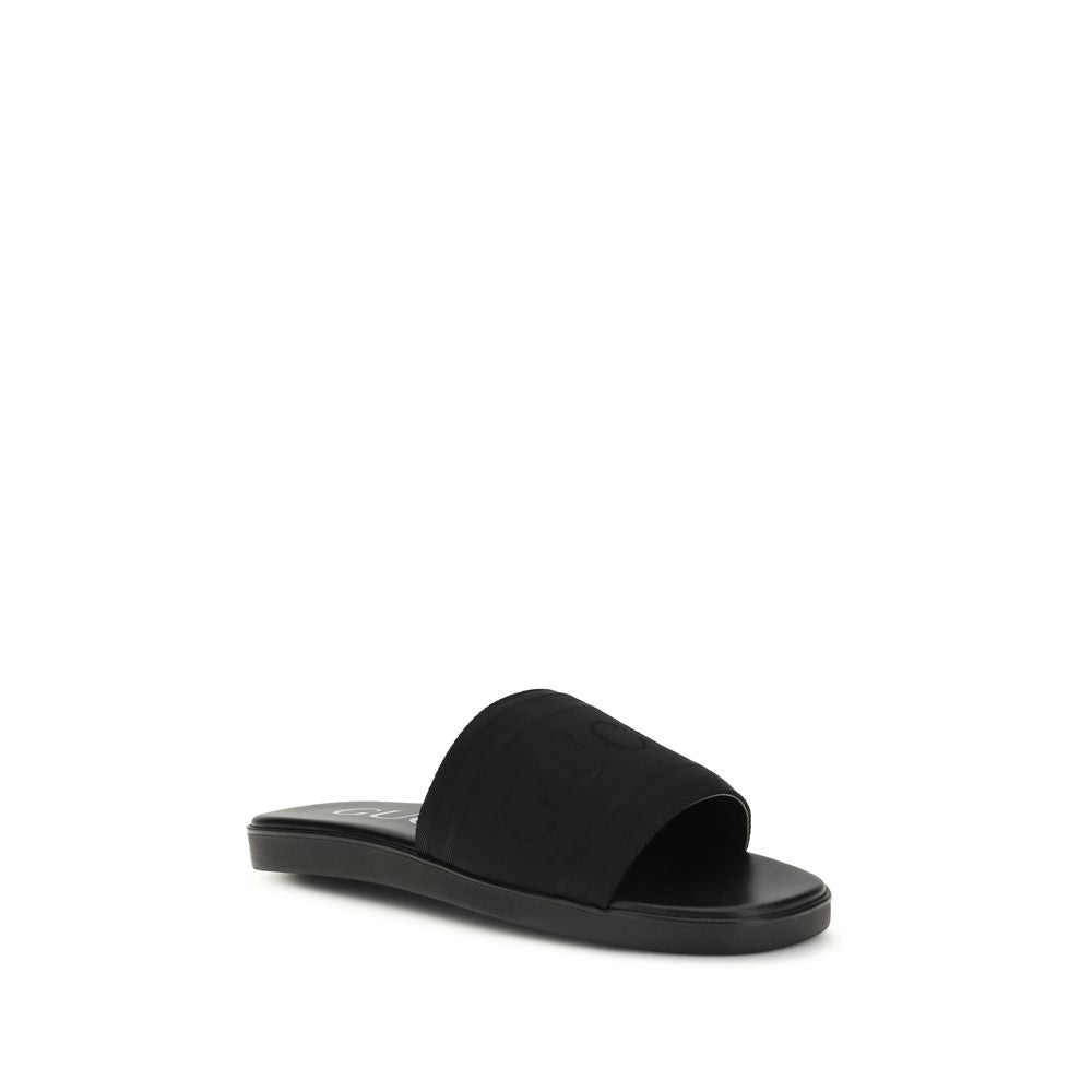 Gucci Black Fabric Flat Sandals | Regal Royce